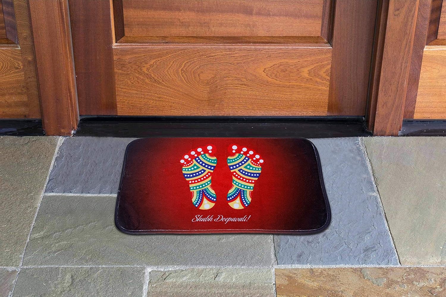 Buy Ramcha 2 Piece Microfibre New Lakshmi Ji Feet Mat 16" x 24