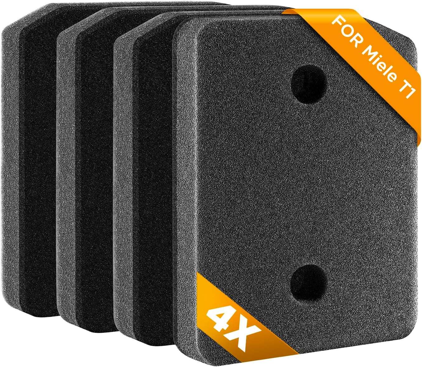 Plinth Filter Replacement for Miele T1 Dryer 9164761, Tumble Dryer Foam Filter 8.15x6.18x1.18?, Tumble Dryer Heat Pump Socket Filters Compatible with Miele Heat Pump Dryer 4PCS 02- 4pcs for Miele T1 Dryer 9164761