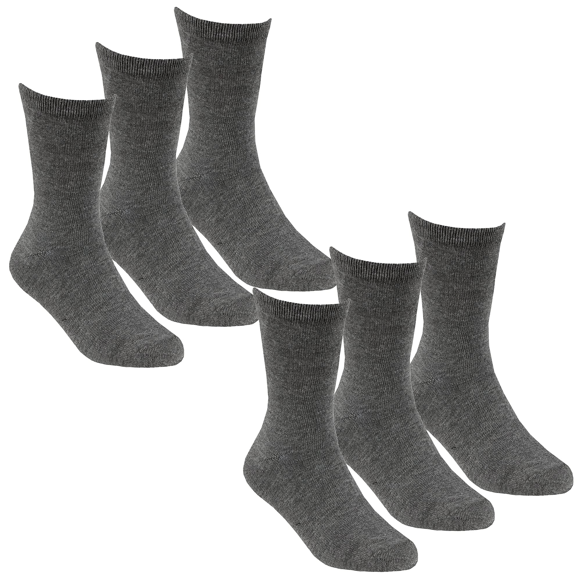 Undercover Unisex Kids 6 Pairs - Grey 6 Pairs Kids Bamboo Ankle Socks 42B711 Grey 6-8.5