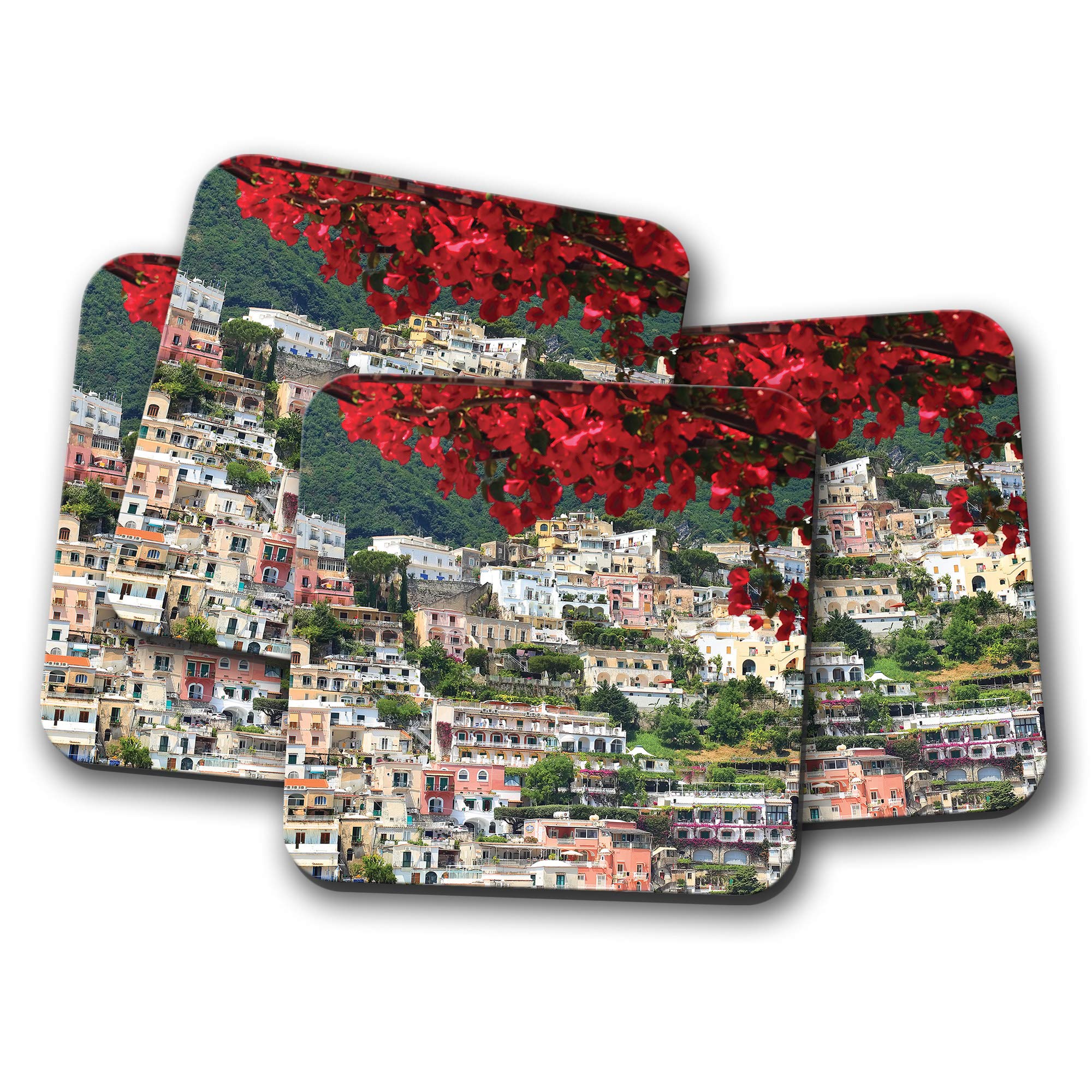 4 Set - Positano Amalfi Coast Coaster - Italy Italian Travel #13011