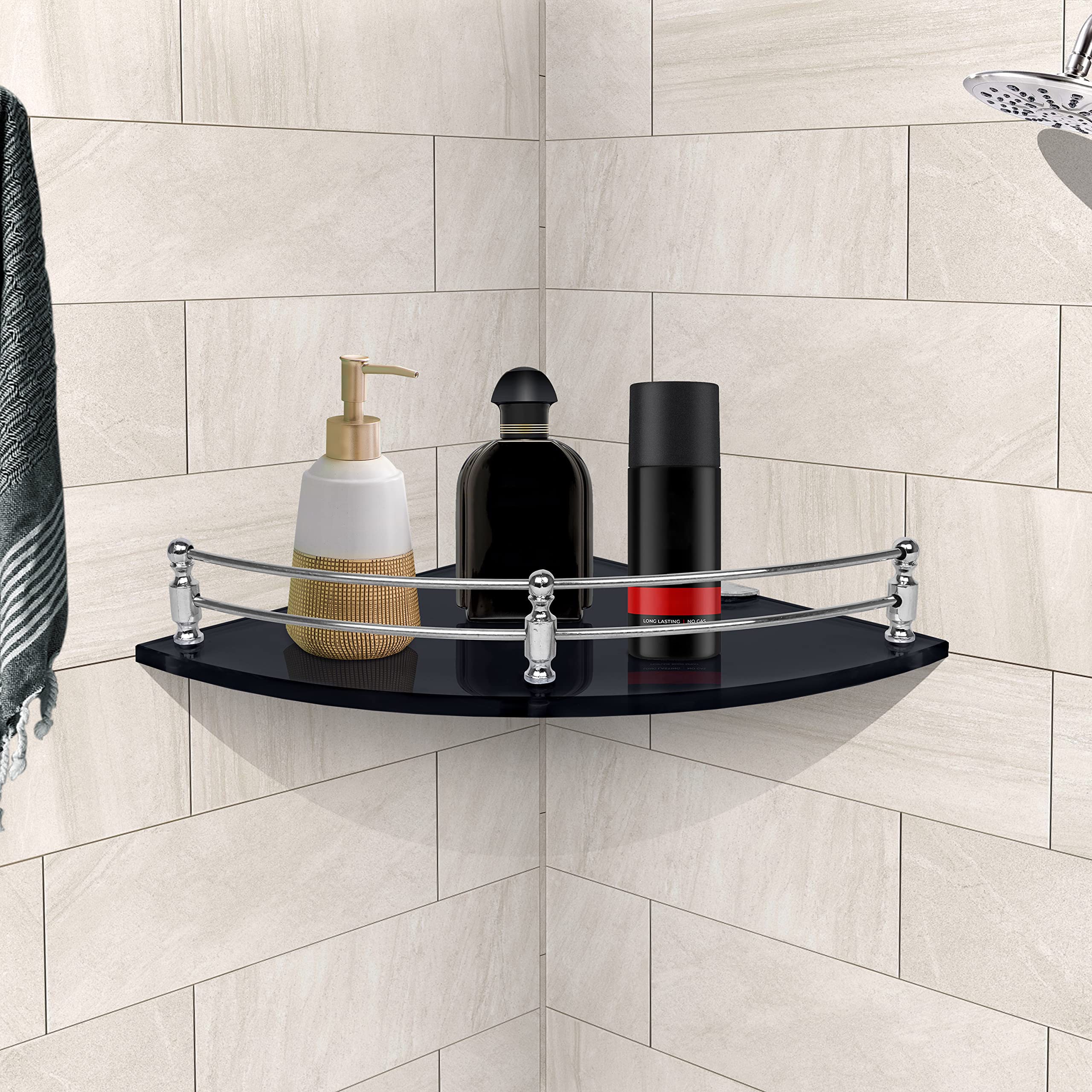 See full amazon price history chart for Planet Premium Black Glass Corner Shelf/Storage Organizer Shelf/Round Glass Shelf for Bathroom/Storage Shelf for Badroom/Bathroom Accessories/Wall Mounted Shelves (12x12Inch, Pack of 1) Planet Premium Black Glass Corner Shelf/Storage Organizer Shelf/Round Glass Shelf for Bathroom/Storage Shelf for Badroom/Bathroom Accessories/Wall Mounted Shelves (12x12Inch, Pack of 1) (B07HRB6F15) Amazon Price History, Amazon Price Tracker