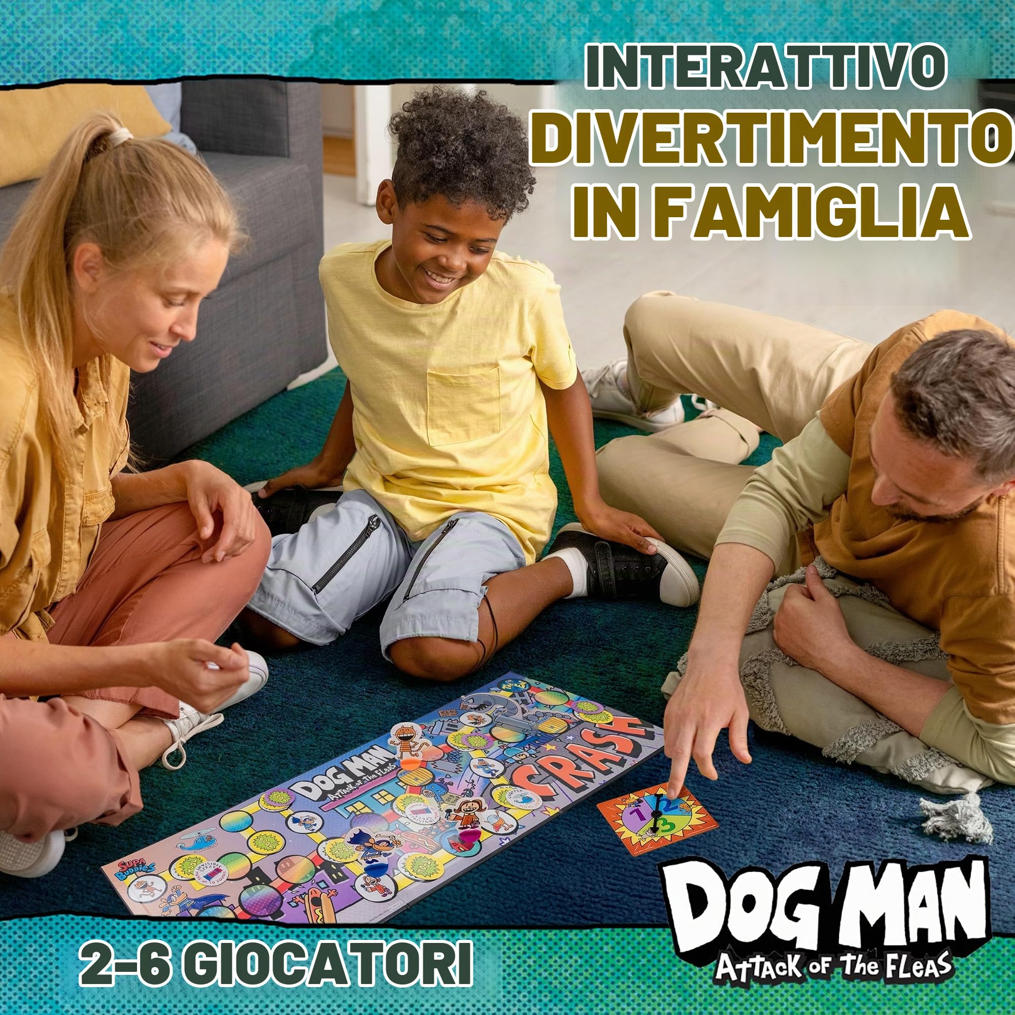 University Games Dog Man Attack of The Fleas Board Game | for 2-6 Players