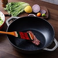 Vista 4 de Juego de utensilios de cocina de madera de Pakkawood de 3 piezas, incluye tenedor para pasta, espátulas planas de mango largo, juego de espátulas