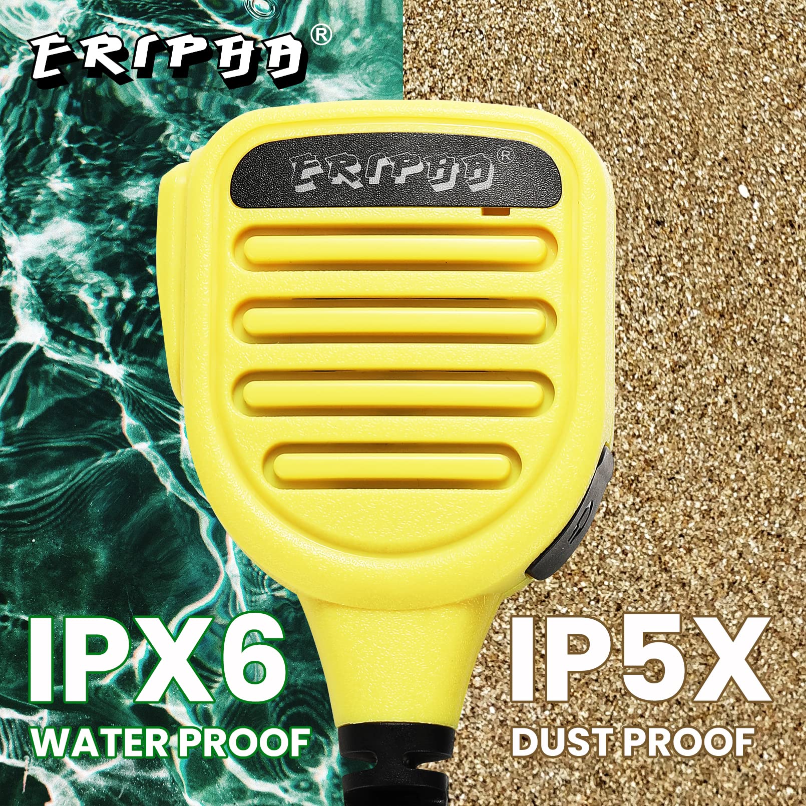 Altavoz de micrófono de hombro compatible con Motorola XPR 3000 3000e 3300 3300e 3500 3500e impermeable IP56 micrófono de radio bidireccional con conector de 3,5 mm (amarillo)