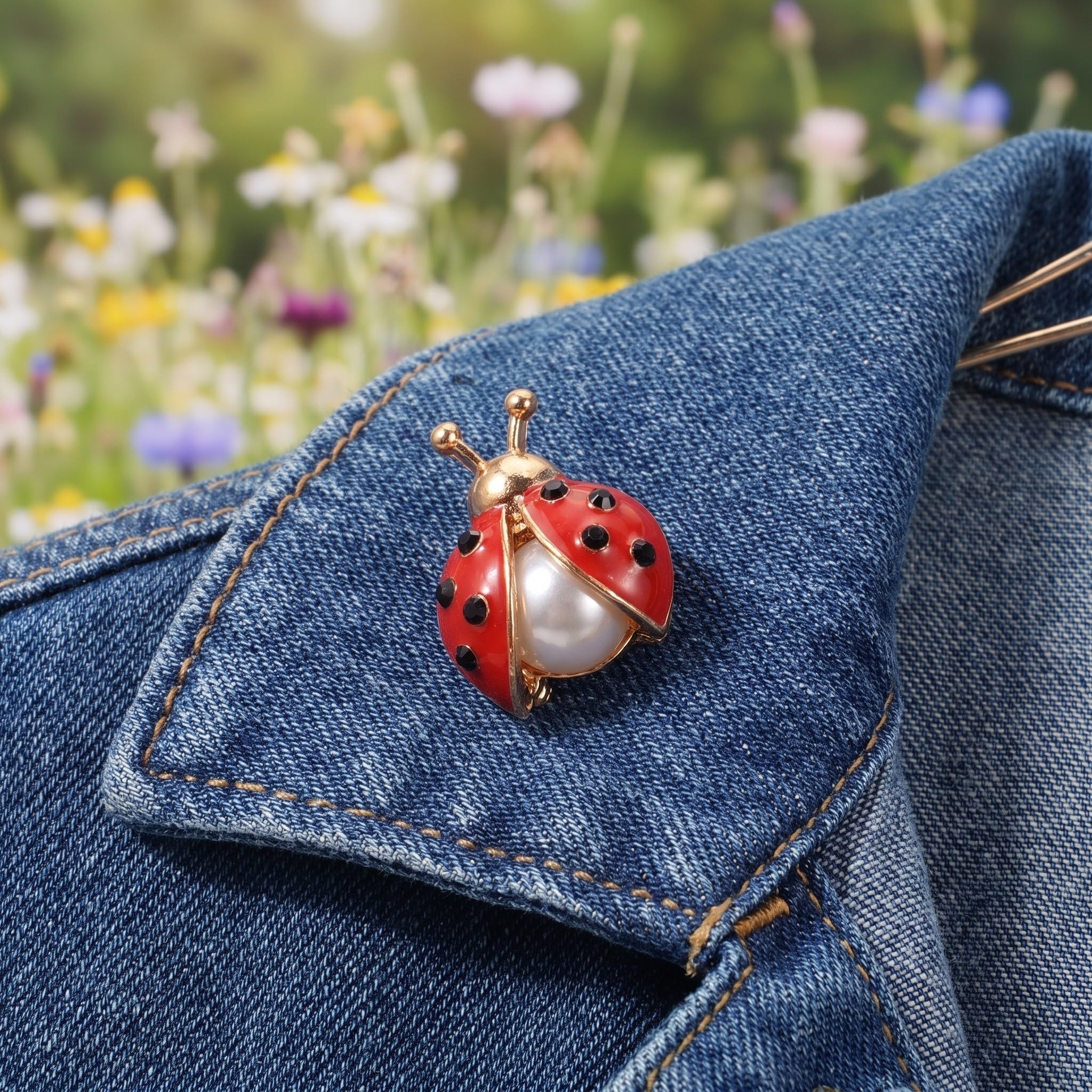 30 Pezzi Spilla da Donna a Forma di Coccinella con Cristalli
