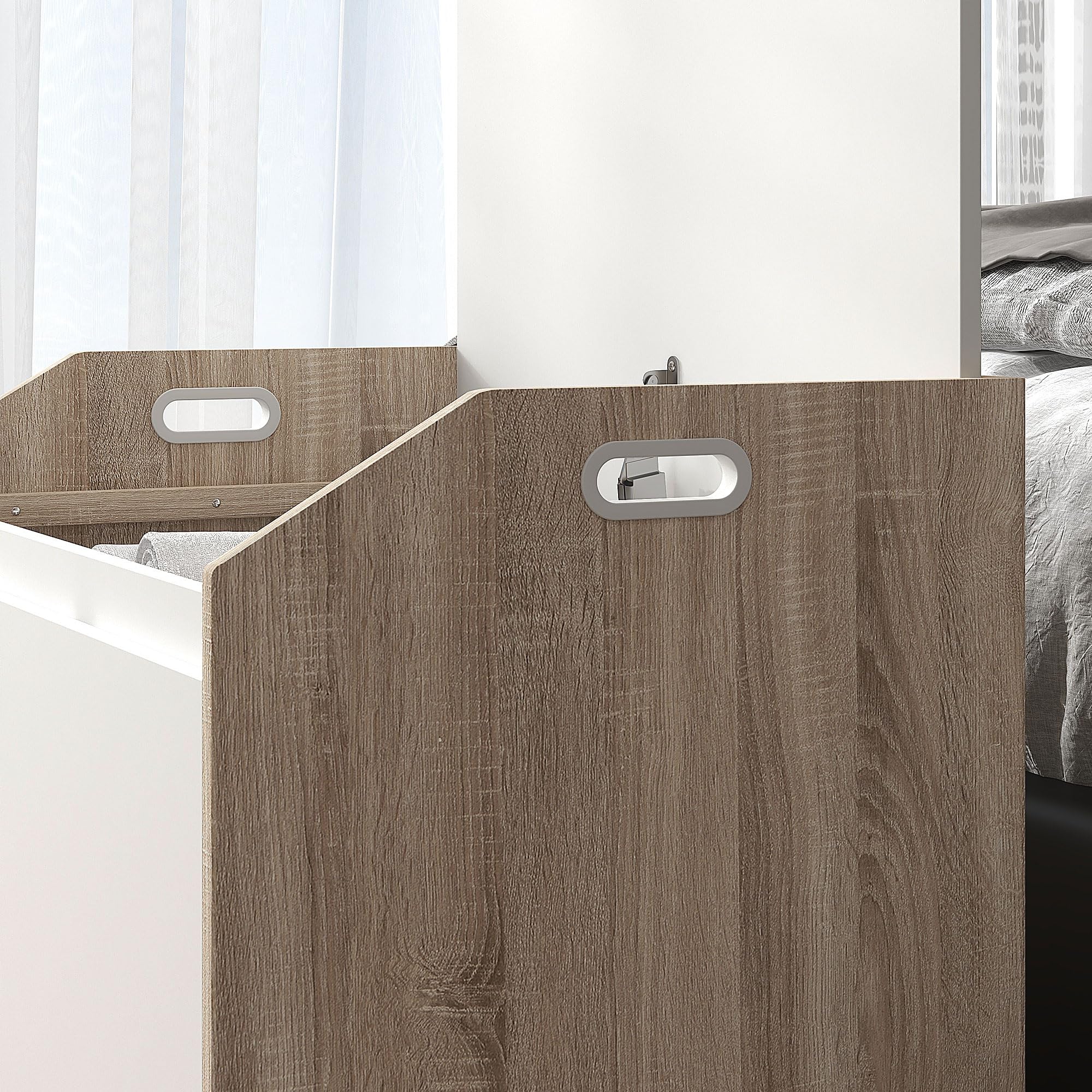 HOMCOM Cassapanca in Legno, con Schienale per Ingresso 62.4x40x51.5cm | Moderna, Panca Contenitore, Camera da Letto