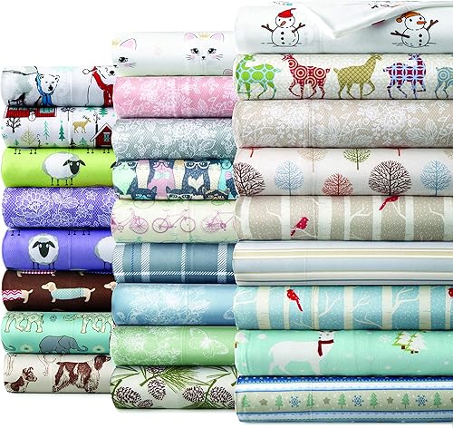 Miniatura 2 de Shavel Home Products Juego de sábanas con estampado de microfranela, tamaño King, azul cardenal