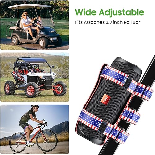 Miniatura 6 de Soporte de altavoz mejorado para accesorios de carrito de golf, correa ajustable para altavoz inalámbrico Bluetooth para EZGO, Club Car, Yamaha,