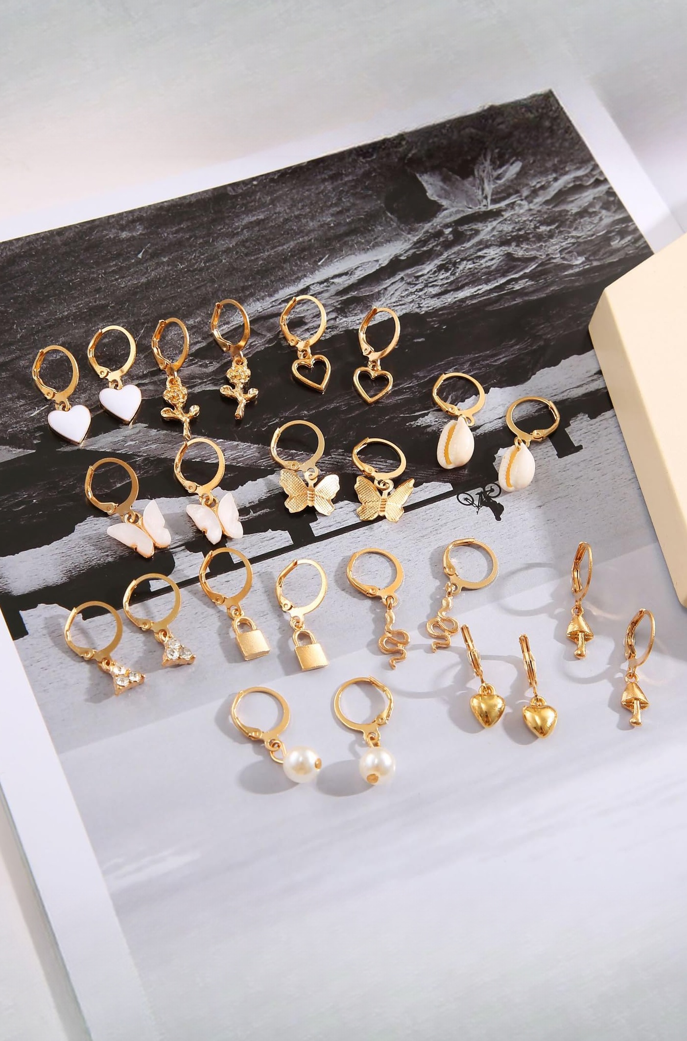 12 Pairs Combo Set Latest Stylish Drop Earrings for Women and Girls (15859er)