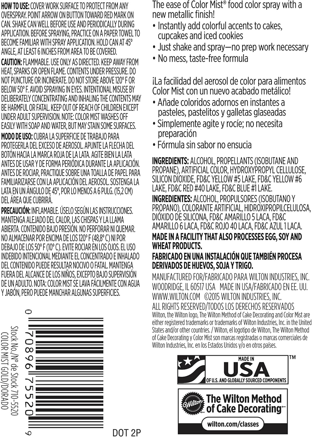 Wilton 605-0-0007 Mist Spray, Gold
