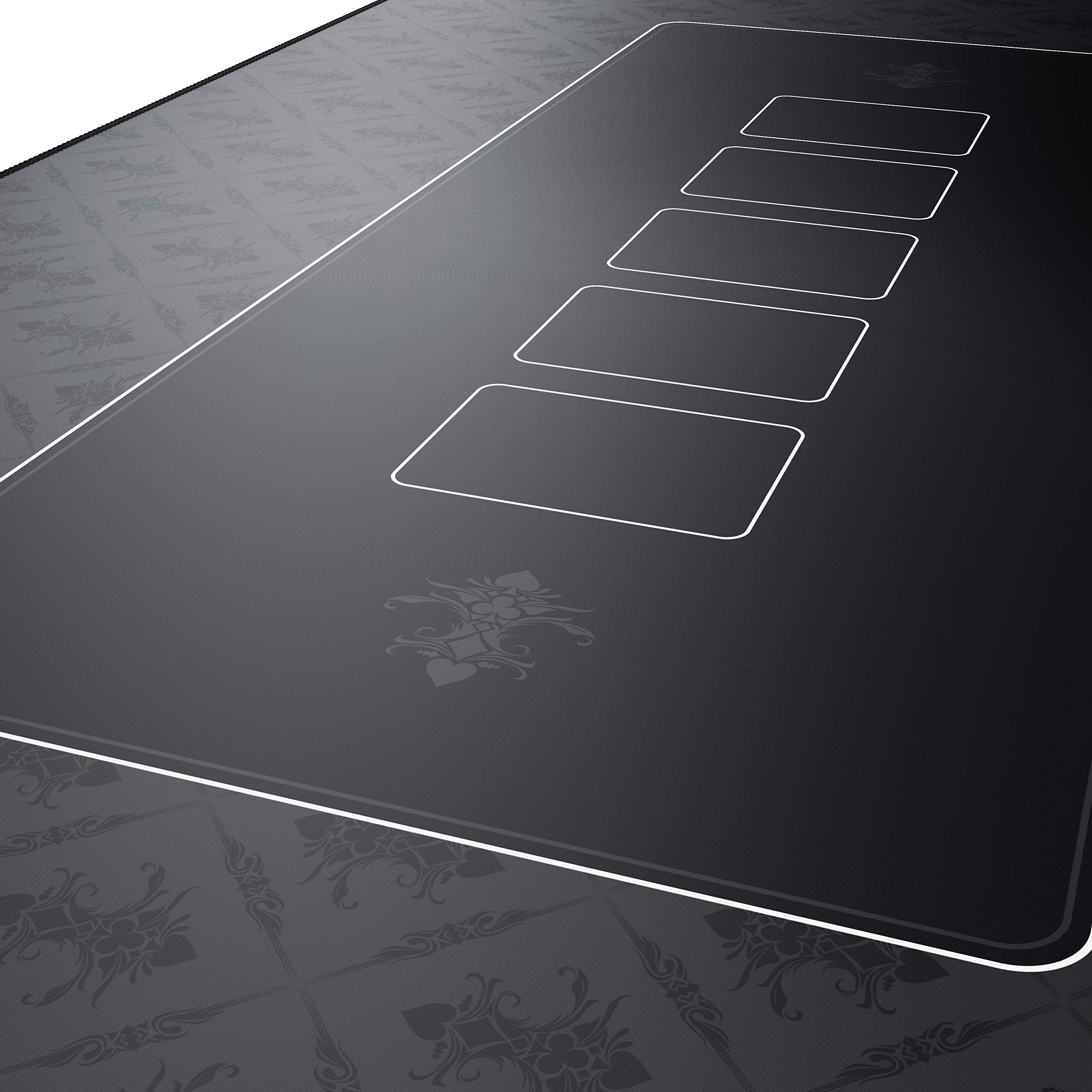 CSL - XXL Deluxe Pokerrmatte 1000x600mm - XXL Poker Unterlage Pokertisch mit Motiv - Tischunterlage Large Size - Pokertischauflage Black