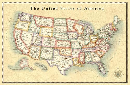 Miniatura 3 de Trends International Calcomanía de pared grande a todo color mapa de EE. UU