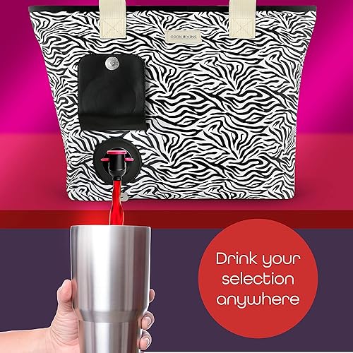 Miniatura 3 de CORK & VINE Dispensador de bebidas de playa  Bolsa de vino con dispensador oculto, bolsa de bebidas de 1,5 litros vierte bebidas discretamente