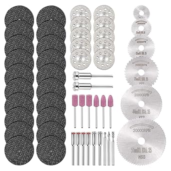 DIY Crafts Rotary Tool Cutting Wheels Sets HSS Mini Circular Saw Blades & Diamond Cutting Wheel Cut Off Discs & Resin Metal Cutting Blade Wheels Disc Kit/Wood Stone Metal Cutting Discs | Pack Of 30Pcs