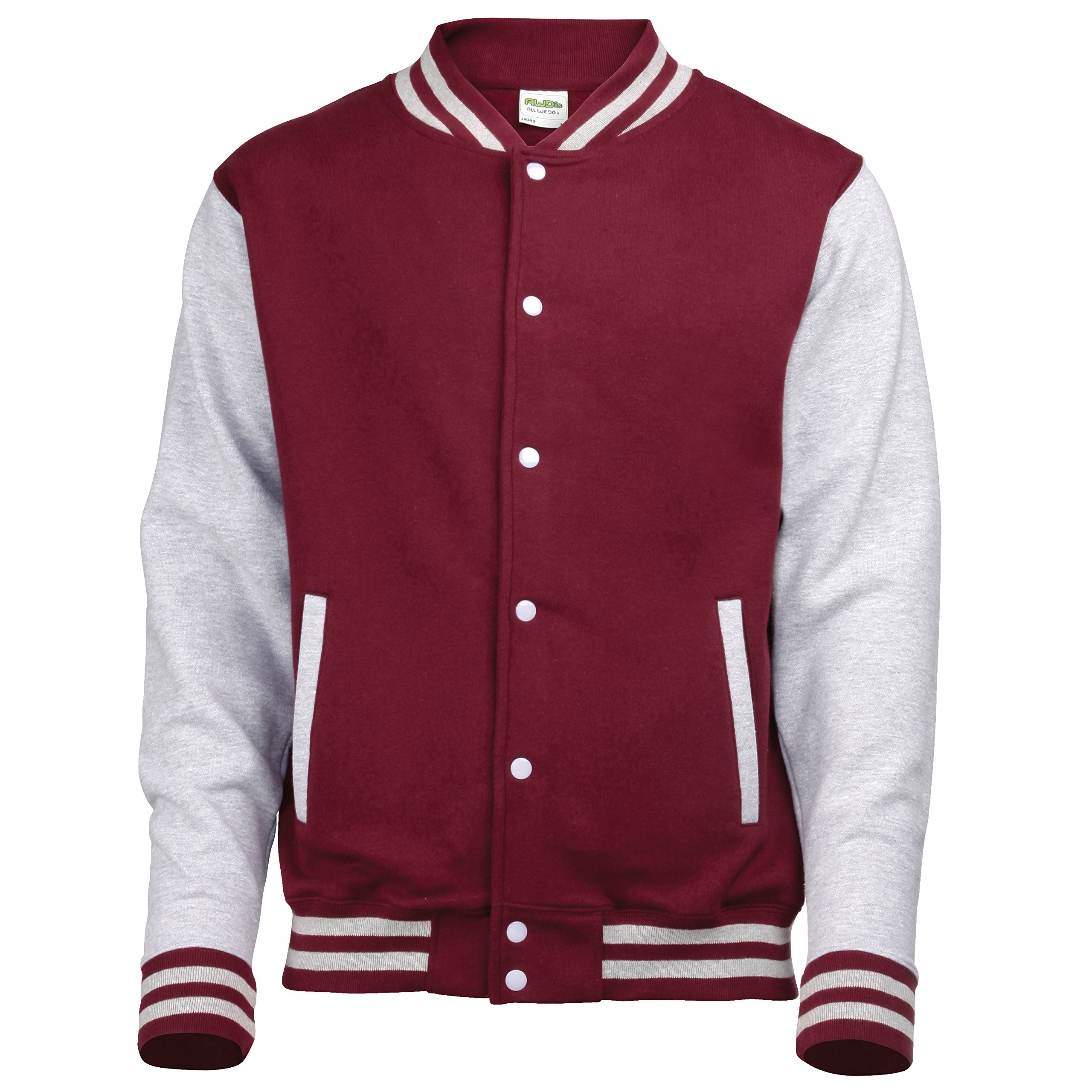 Mazclothing Burgundy / Heather Grey Awdis Varsity Jacket Jh043 (Xl, )