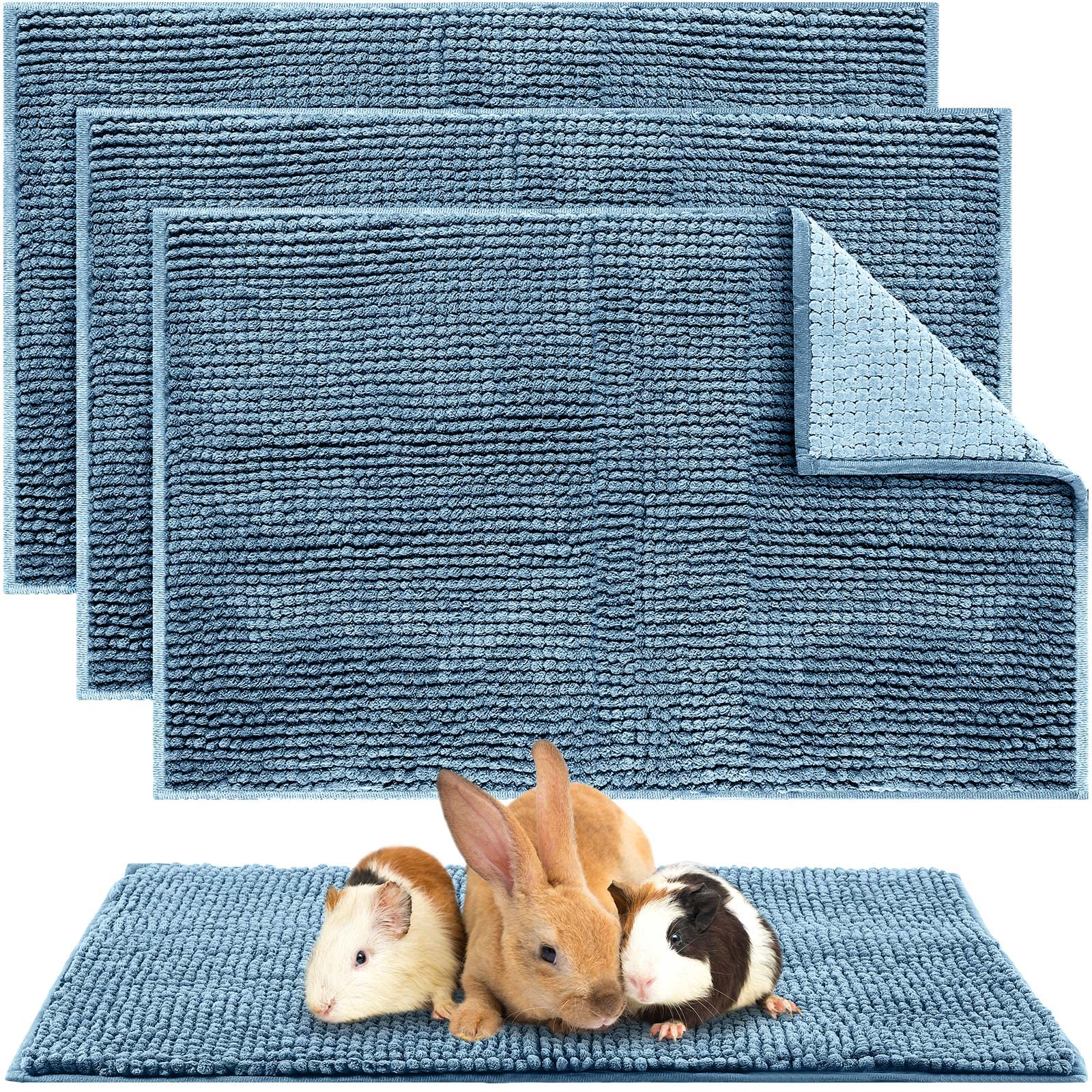 Amylove 4 Pcs Valentine Guinea Pig Cage Liner Washable Fleece Pee Pads Pet Dog Cat Bedding Training Mat for Small Animal Guinea Pig Puppy Bunny