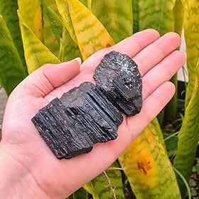 Turmalina Negra Pedra Natural Bruta Proteção Energética Mau Olhado Escudo Cristal (41g a 50g - uma unidade)