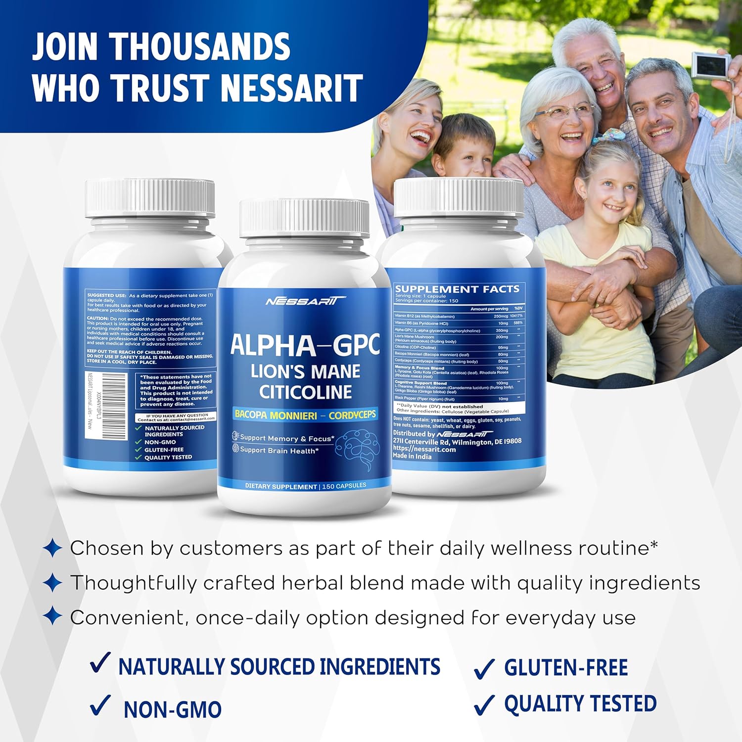 Liposomal Alpha-GPC, Lion’s Mane, Citicoline, Bacopa Monnieri & Cordyceps – Support Memory, Focus & Brain Health – 150 Capsules* - Image 9