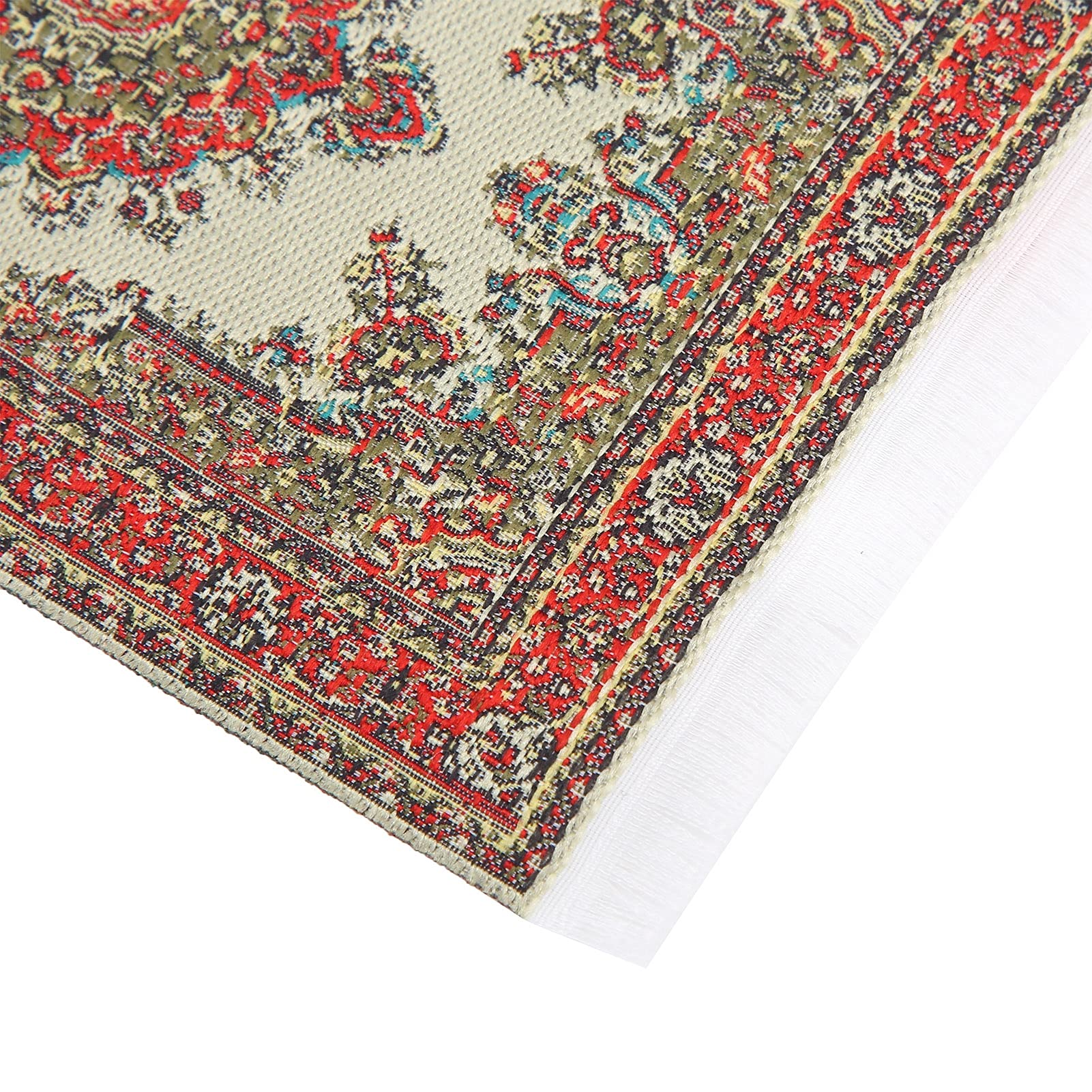 Dollhouse Carpet, Doll House Decoration 1:12 Miniature Rug Dollhouse Decoration Portable for Bedroom(Floral) - Image 4