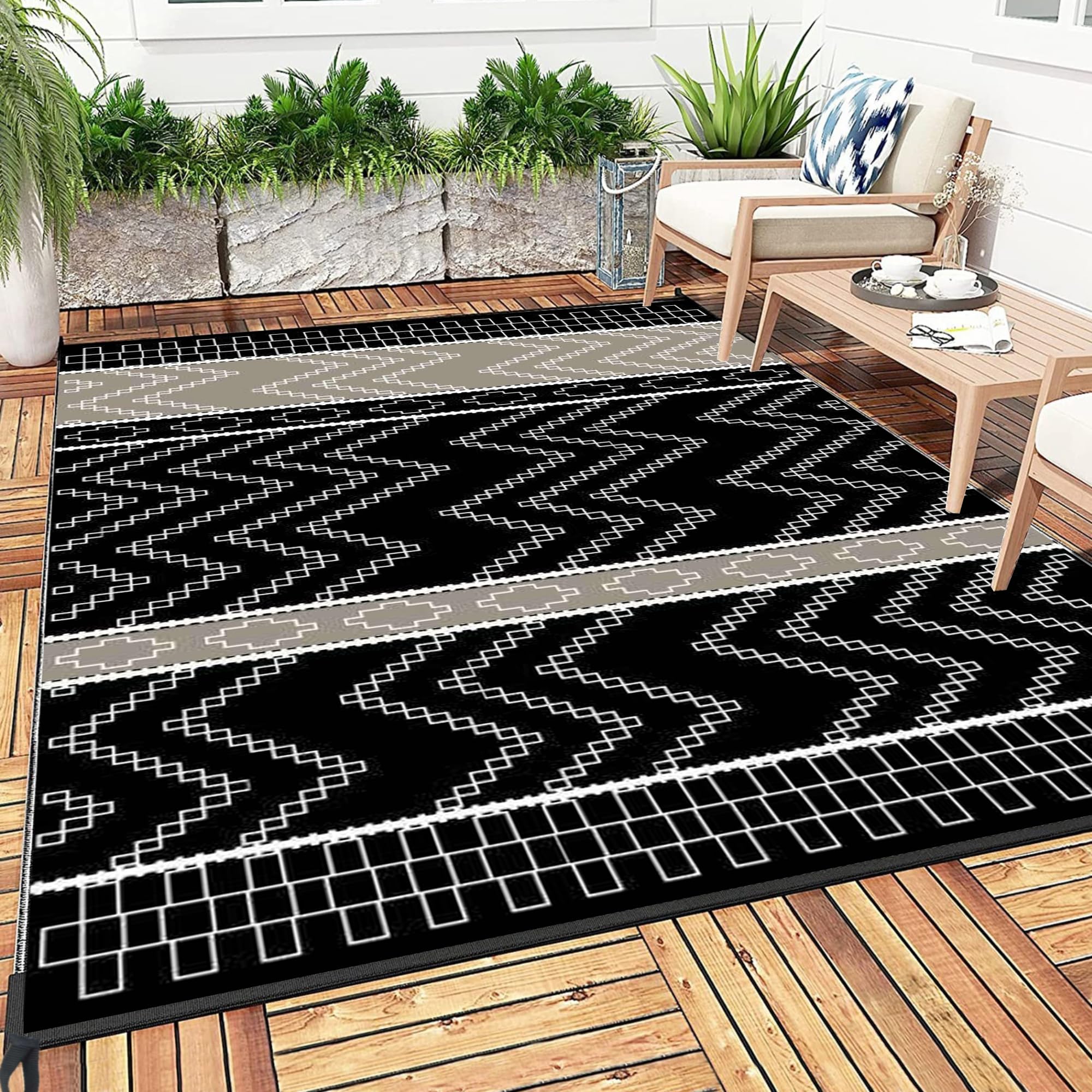 KaiHomz Outdoor Rug 6x9 Foot Waterproof Outdoor Rugs for Patios