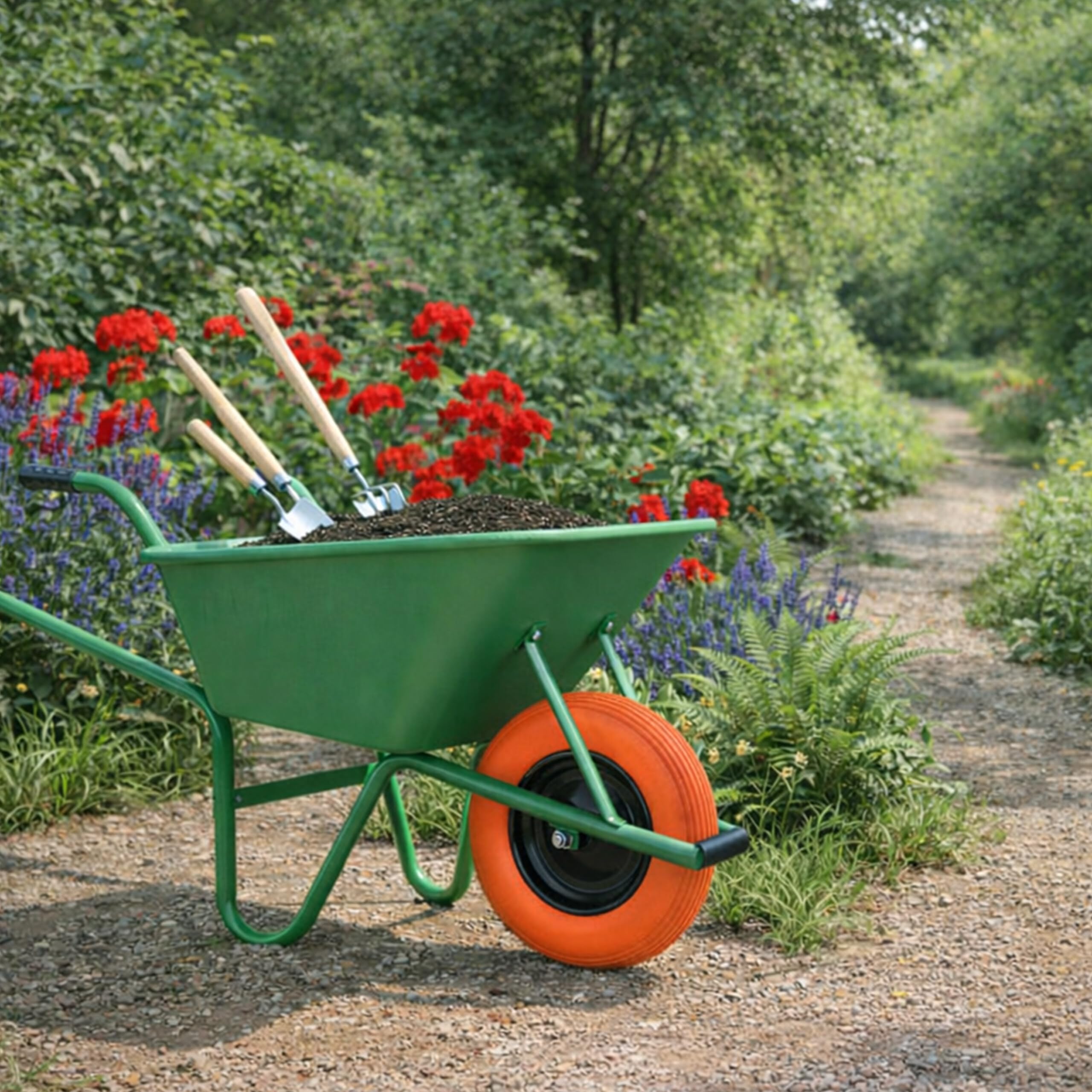 Relaxdays Rueda para Carretilla 16x4.00-8, Negro-Naranja