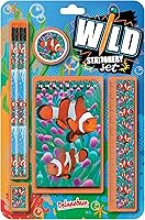 Vista 9 de Deluxebase Juego de papelería salvaje, pingüino de oficina y suministros escolares, incluye 2 lápices, borrador de goma, sacapuntas, regla y lindo