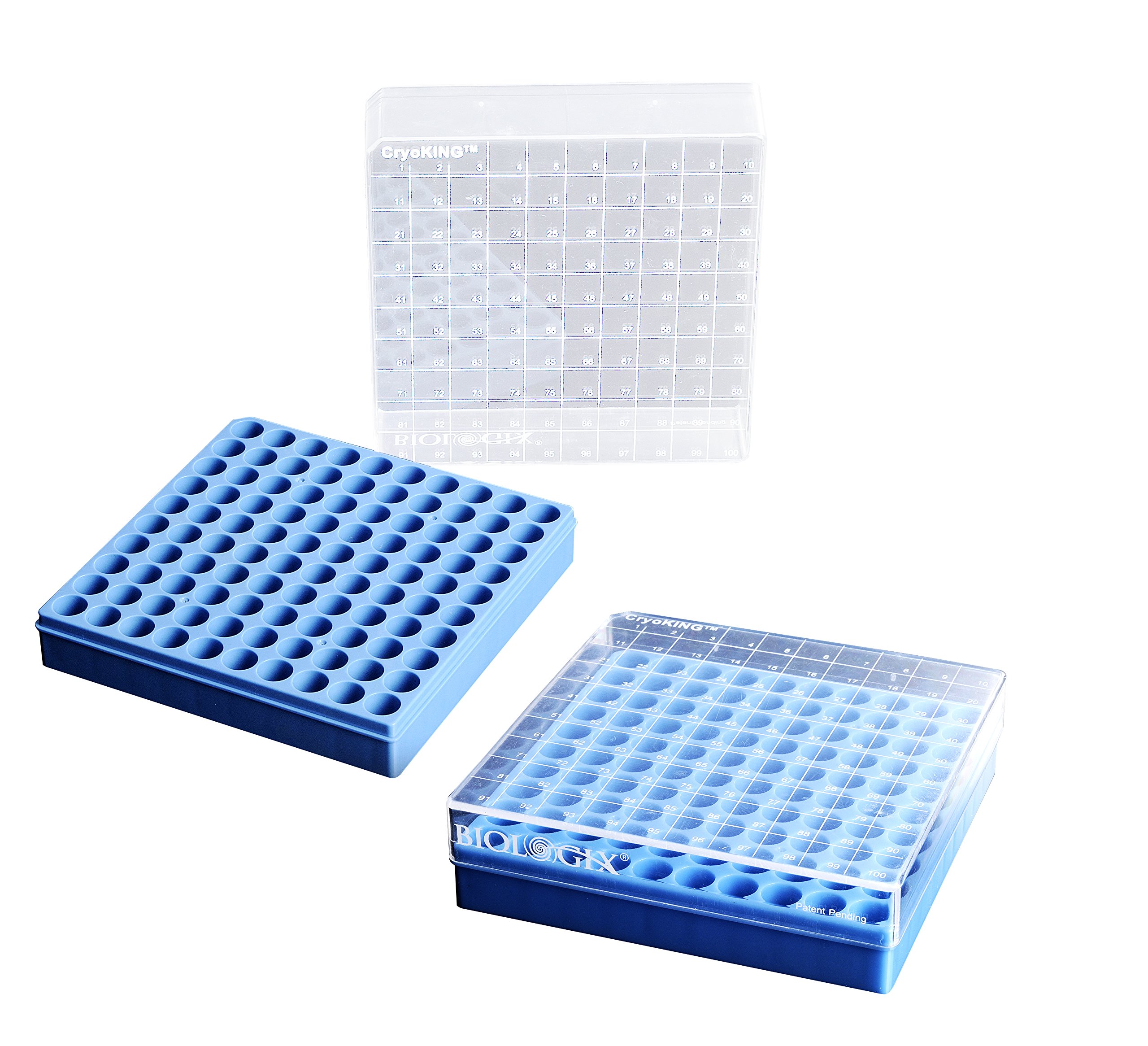 CryoKING 98-0213 Polycarbonate 2" Tall Cryobox Storage Container (Pack of 12)