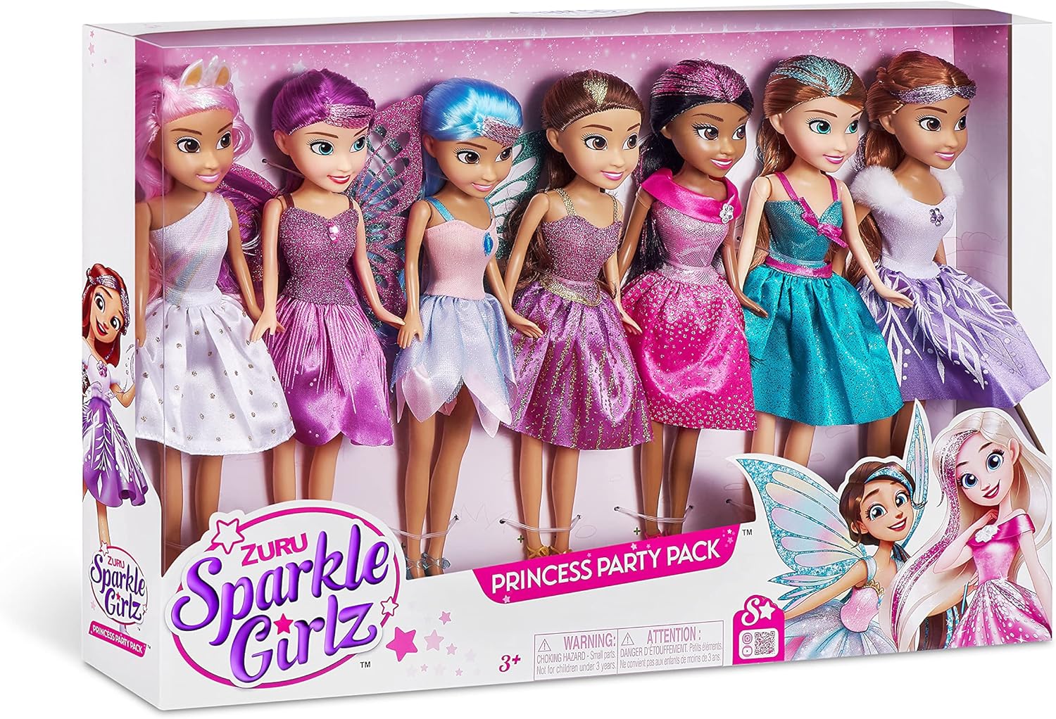 Sparkle GIRLZDOLLS10.5" Dolls Set of 7 by ZURU, Gift for Girls 3Years