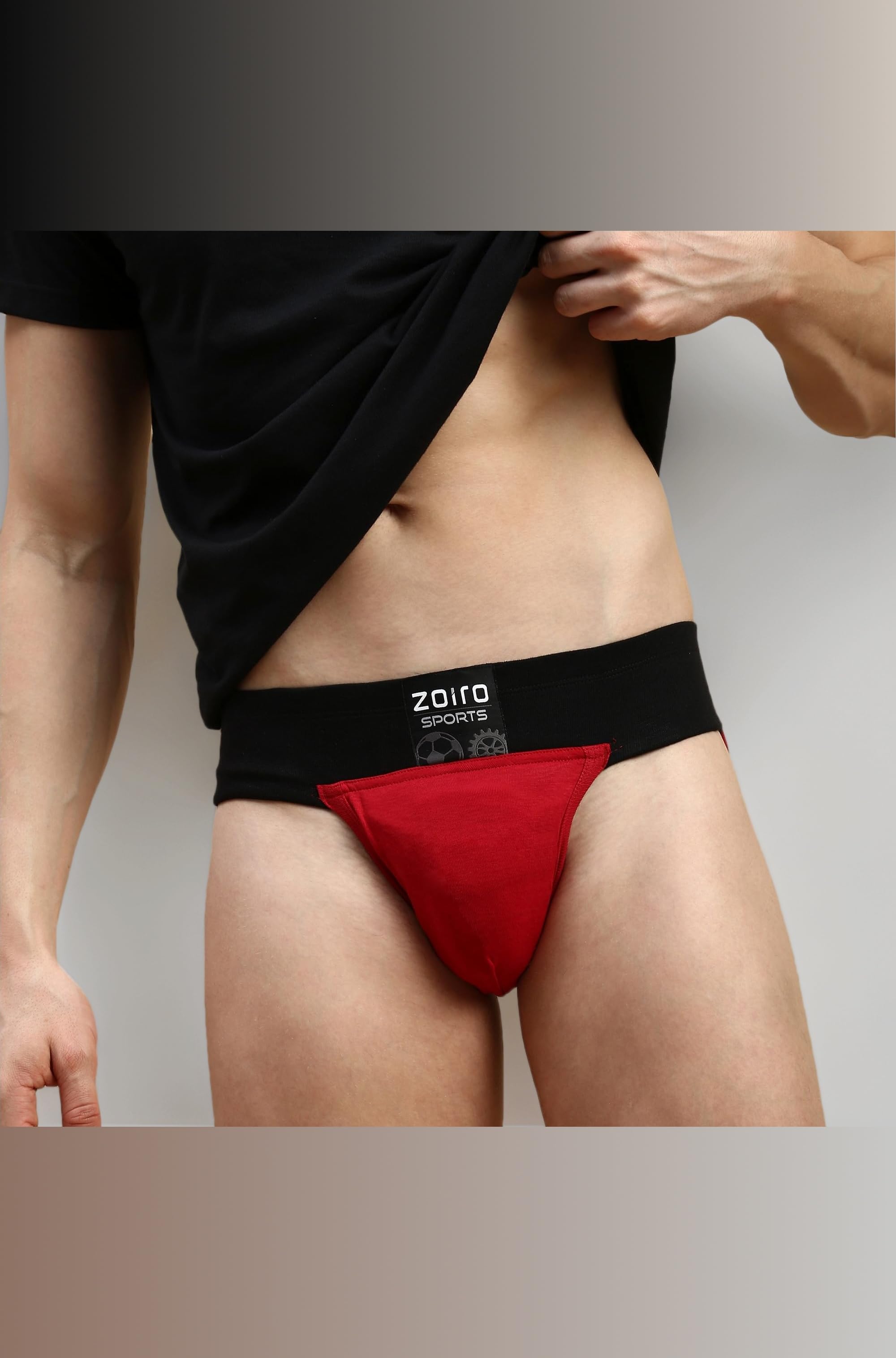 Men's Cotton Spandex Gym Supporter Brief Innerwear Pack of 1