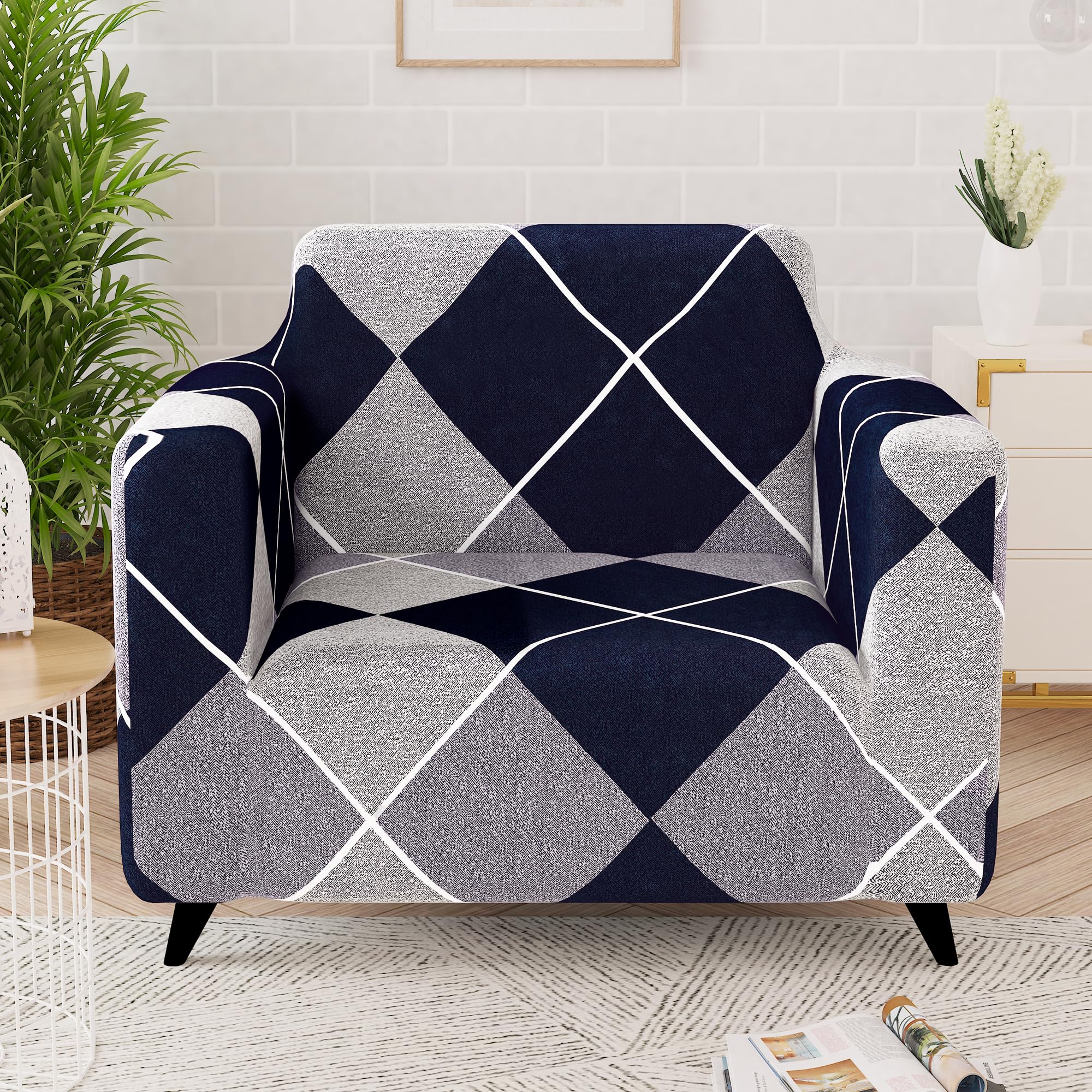 Story@Home Sofa Cover - 2 Seater, Orange & Beige -32