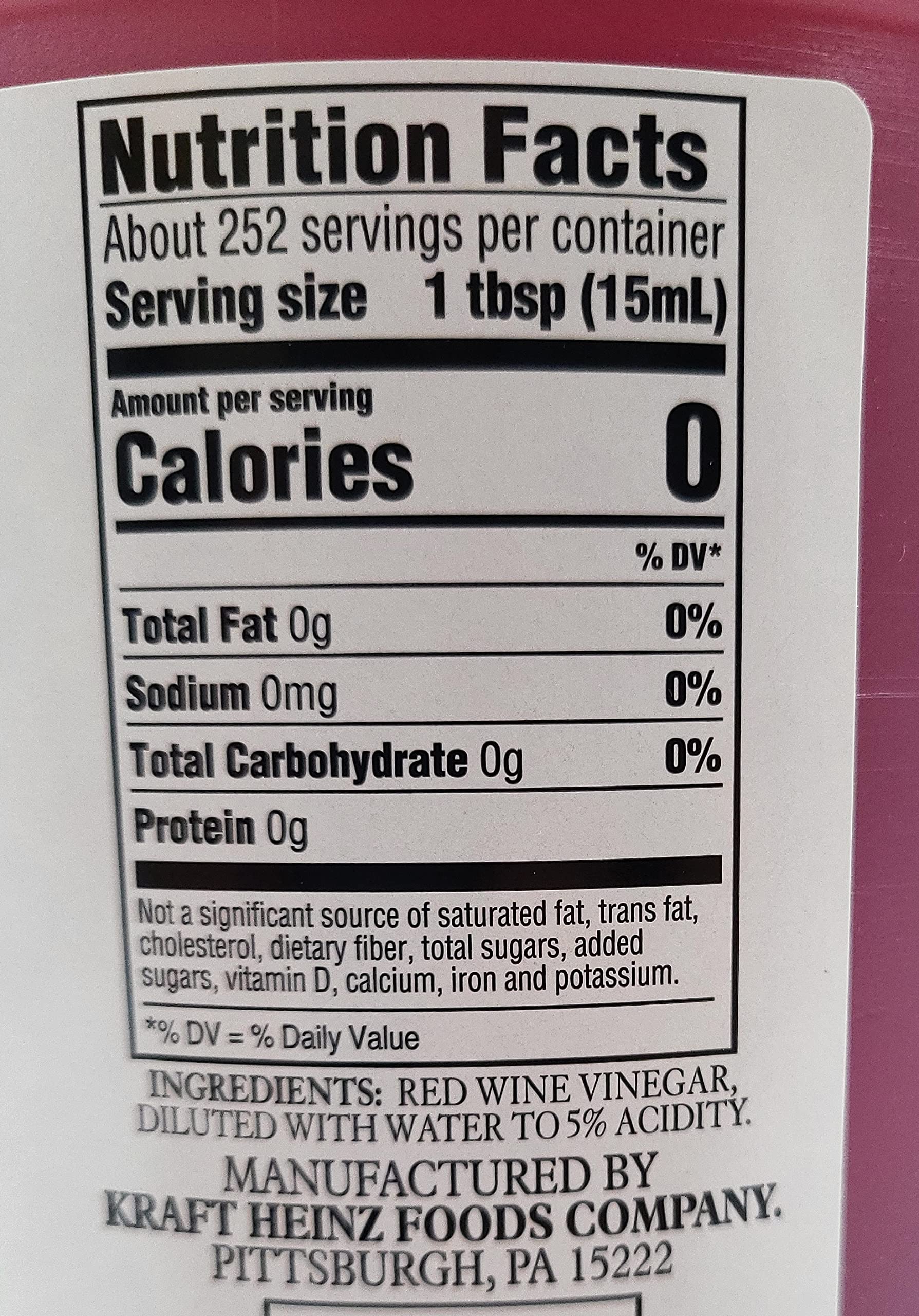 Heinz Gourmet Red Wine Vinegar 1 Gallon Plastic Jug Buy Online in