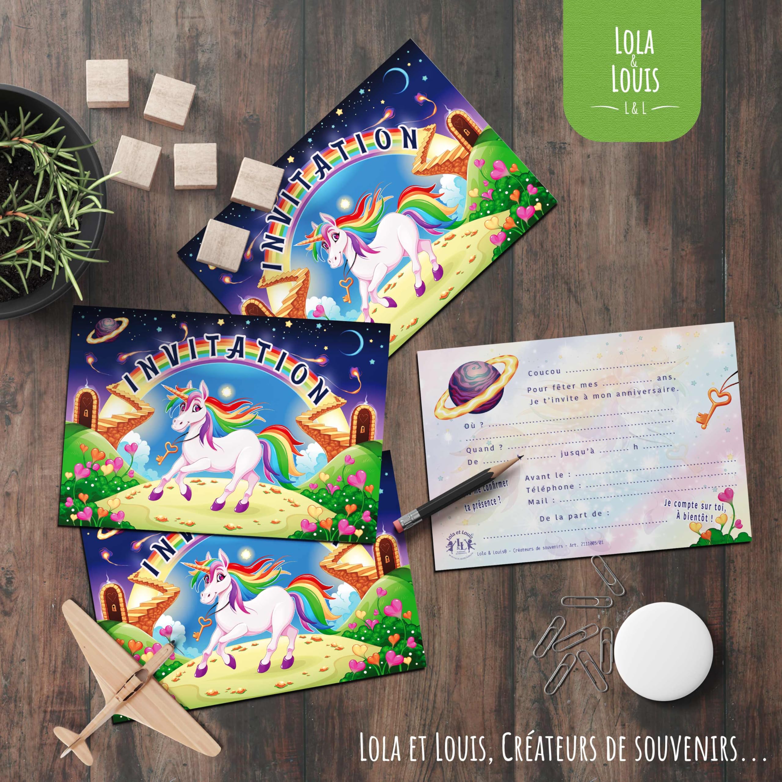 10 Cartes Invitation Anniversaire En Français • 10 Enveloppes • Thèmes