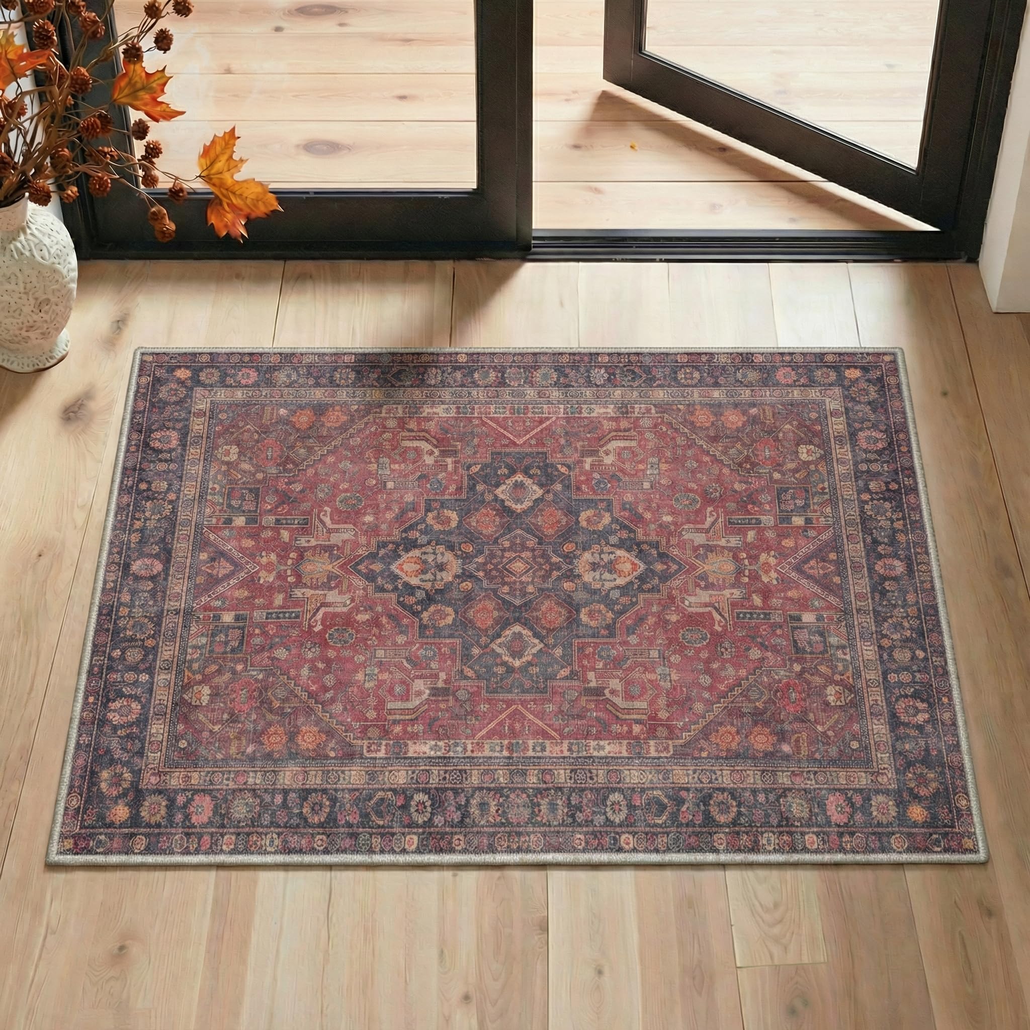 BEIMO Waschbarer Teppich Wohnzimmer Vintage, Boho Teppich Schlafzimmer Groß Orientalisch rutschfest für Badezimmer Esszimmer