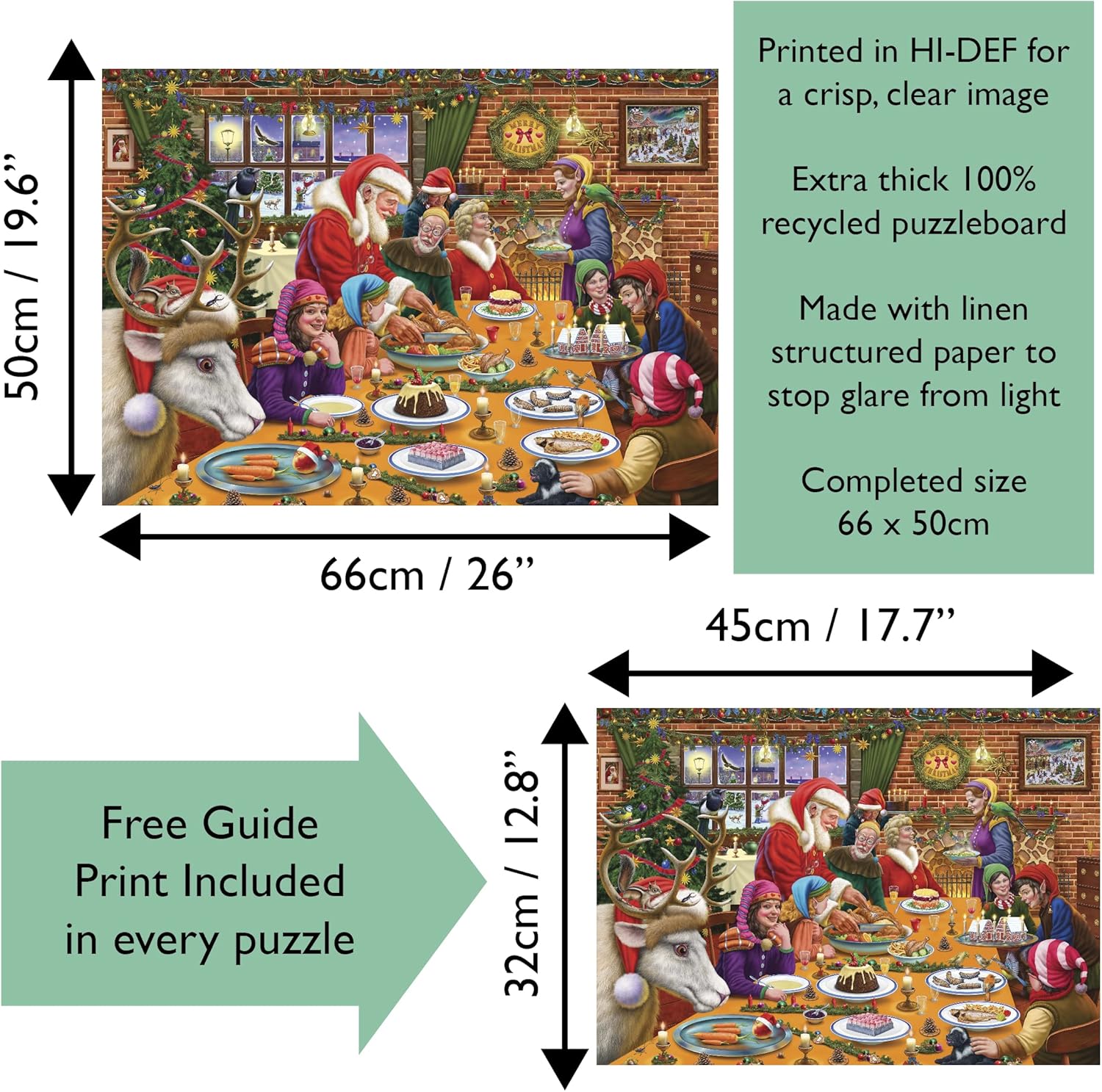 1000 Piece Jigsaw Puzzle - Christmas Dinner at Santa's Workshop -1000 Piece Jigsaw Puzzles for Adults - Hardest Jigsaw Puzzle, Festive Puzzle, Present
