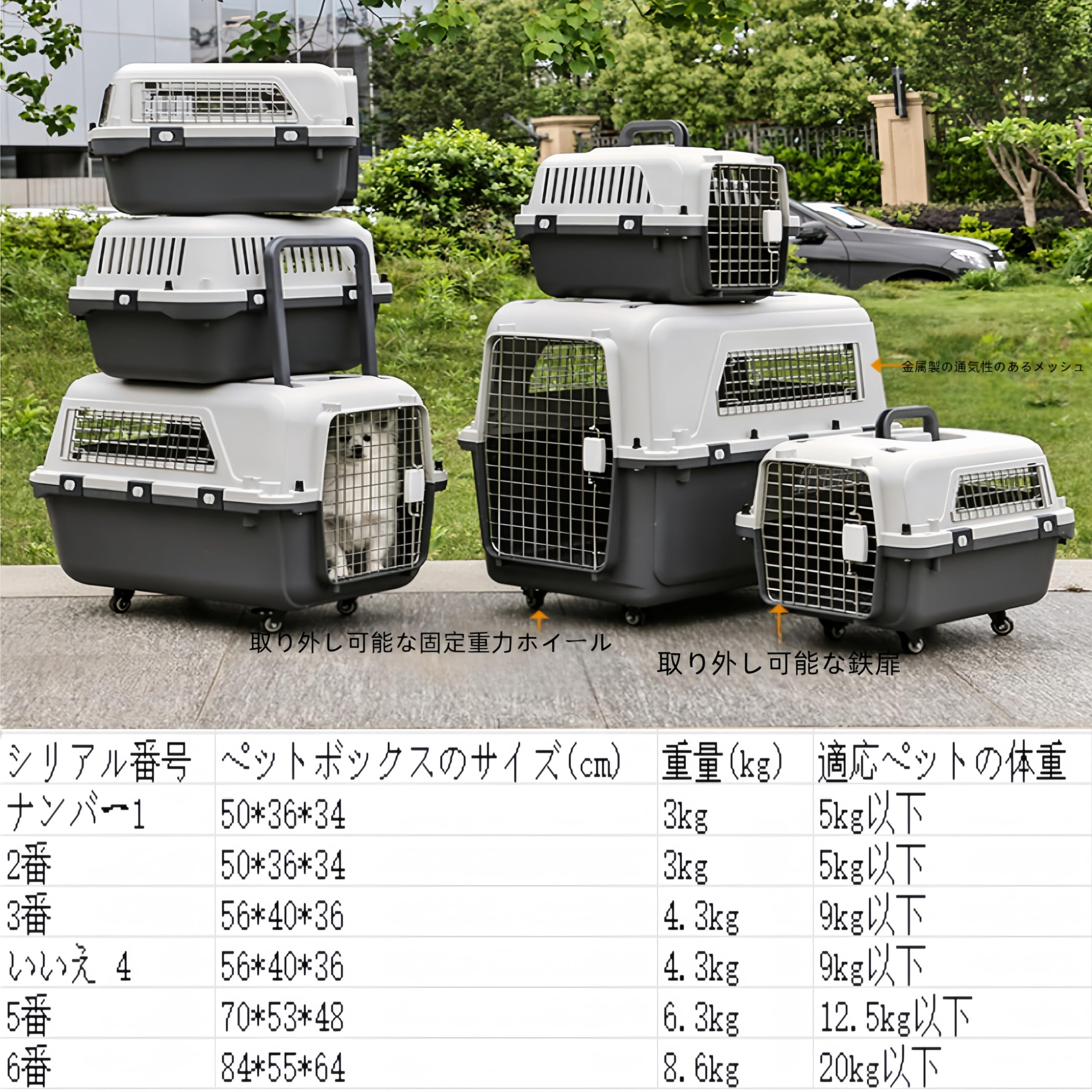 Amazon | ペットキャリー 大型犬 クレート クレート 中型犬 小型犬 猫