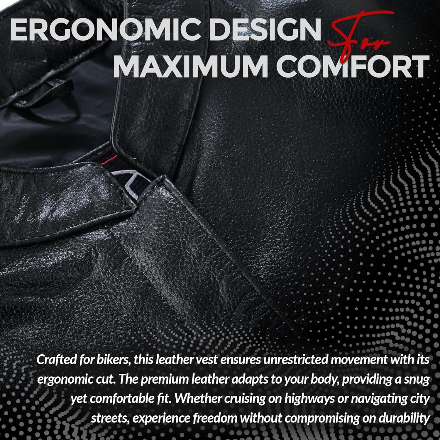 SOA Motorcycle Leather Vest for Men biker Club Style vest with Concealed carry Gun Pocket - Image 7