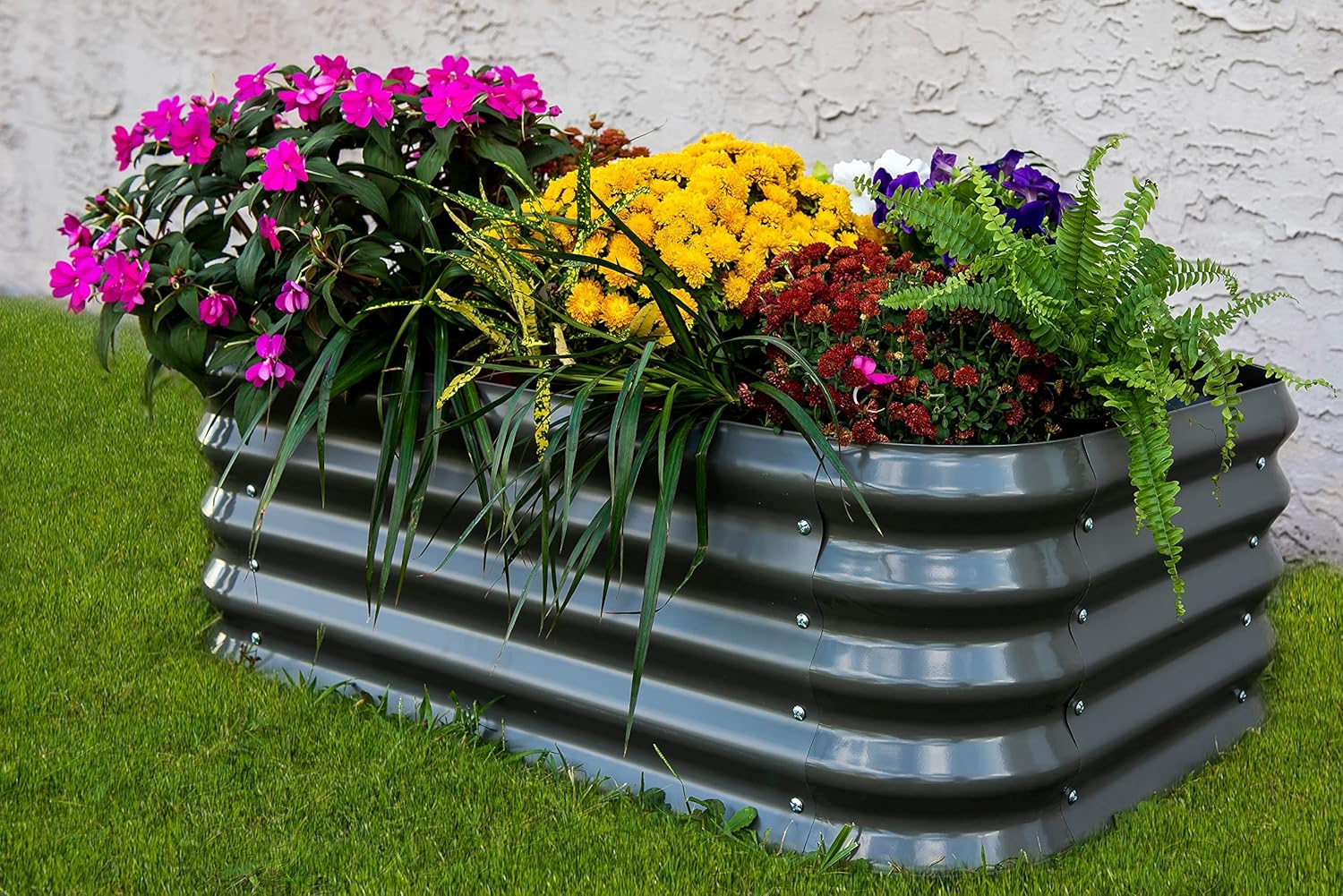 Stratco Corrugated Raised Garden Bed (Slate Gray) Amazon.ca Patio