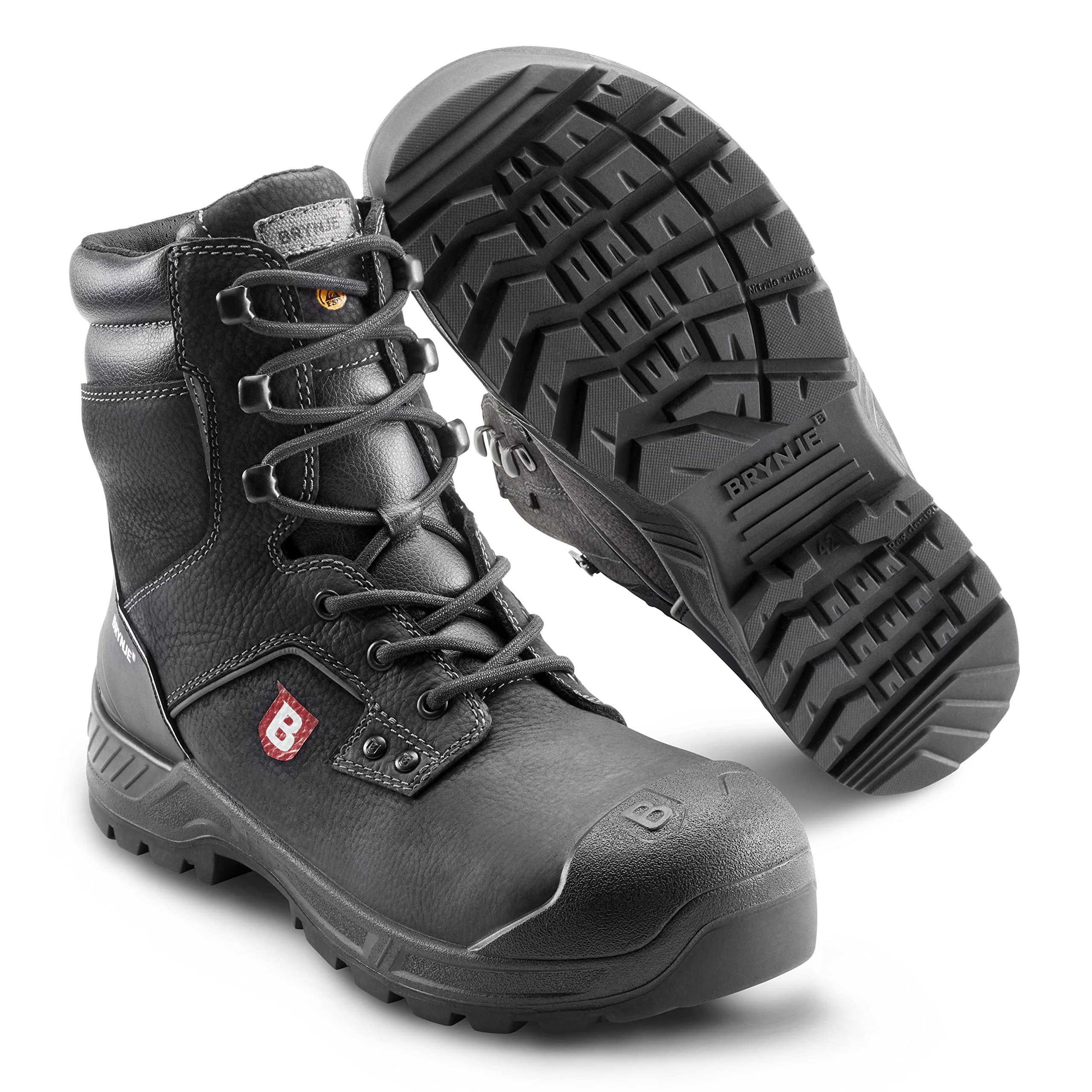 BrynjeBreeze S3 SRC Work Shoe Heavy Duty Safety Boot with Wide Fit and Faux Fur Lining, black, 12.5 UK