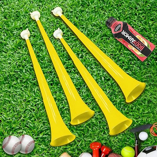 Miniatura 5 de Cuerno de estadio plegable de 24 pulgadas, cuerno de trompeta de plástico, cuerno de soplado, sonido fuerte, bocina de fútbol para eventos