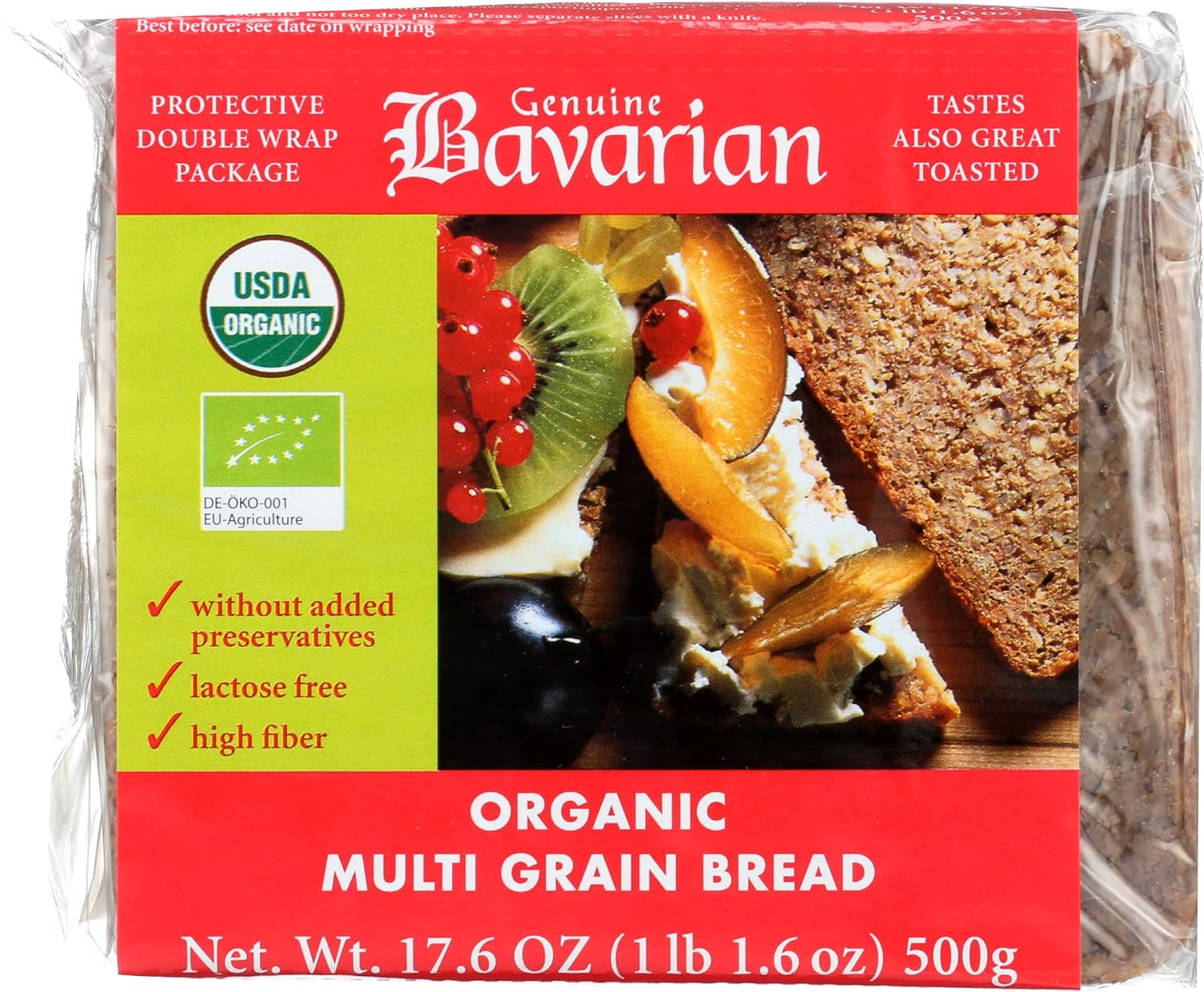 BAVARIAN BREAD Organic Multigrain Rye, 17.6 OZ Grocery