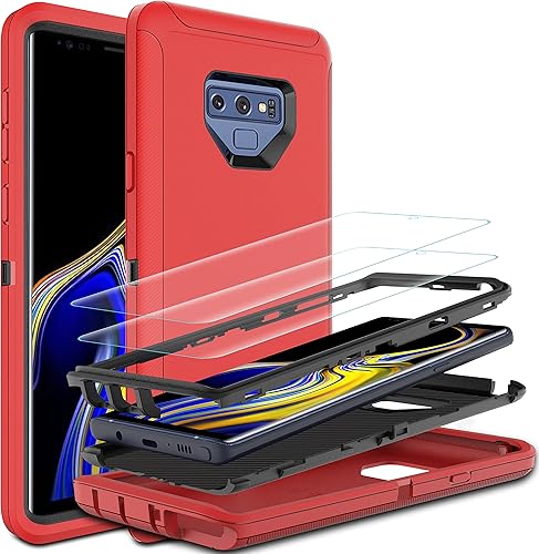 Funda para Galaxy Note 9, Note 9 con protector de pantalla de TPU flexible autorreparable 2 unidades, 3 en 1, funda de protección resistente a
