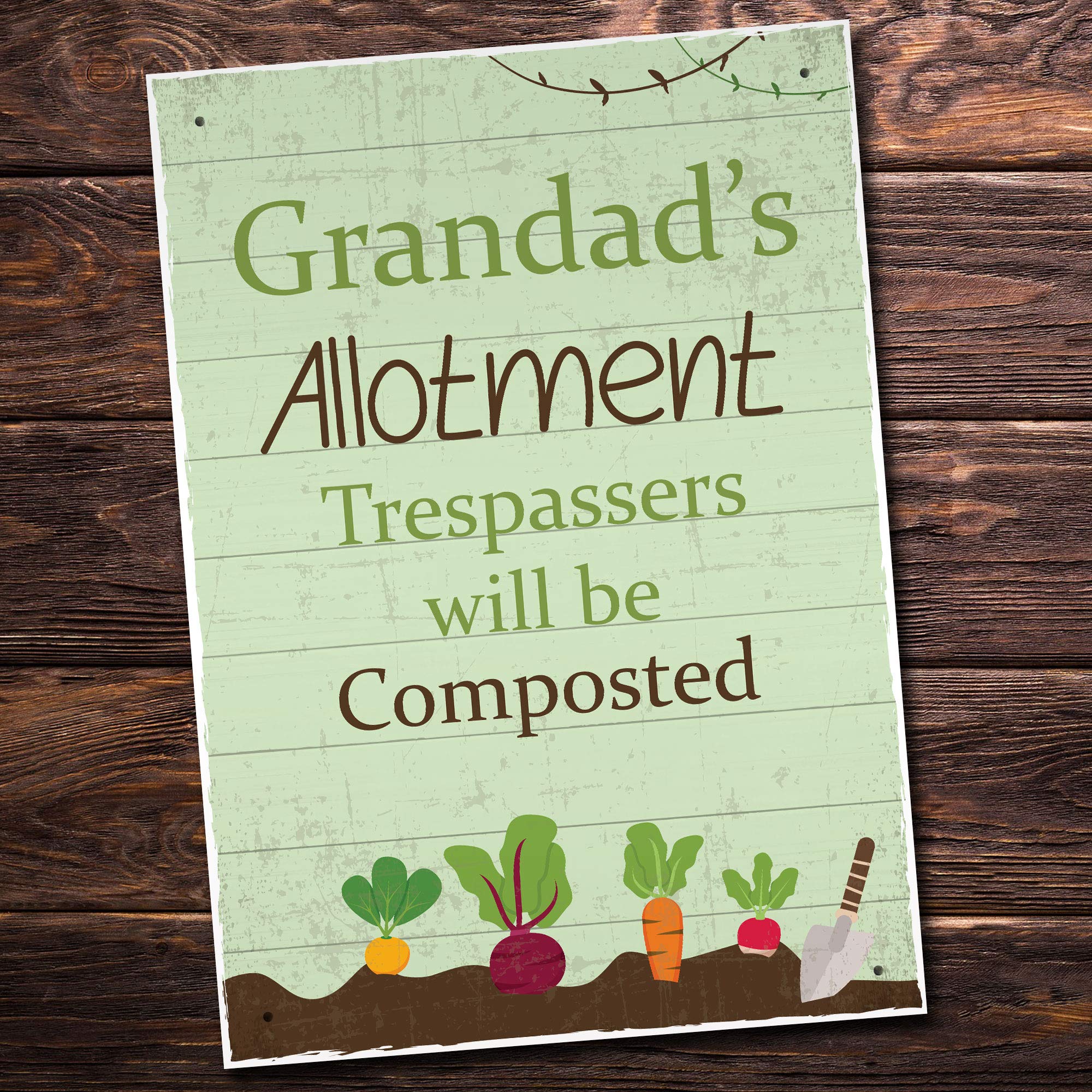 Red Ocean Allotment Sign Personalised Hanging Wall Plaque Summer House Garden Sign