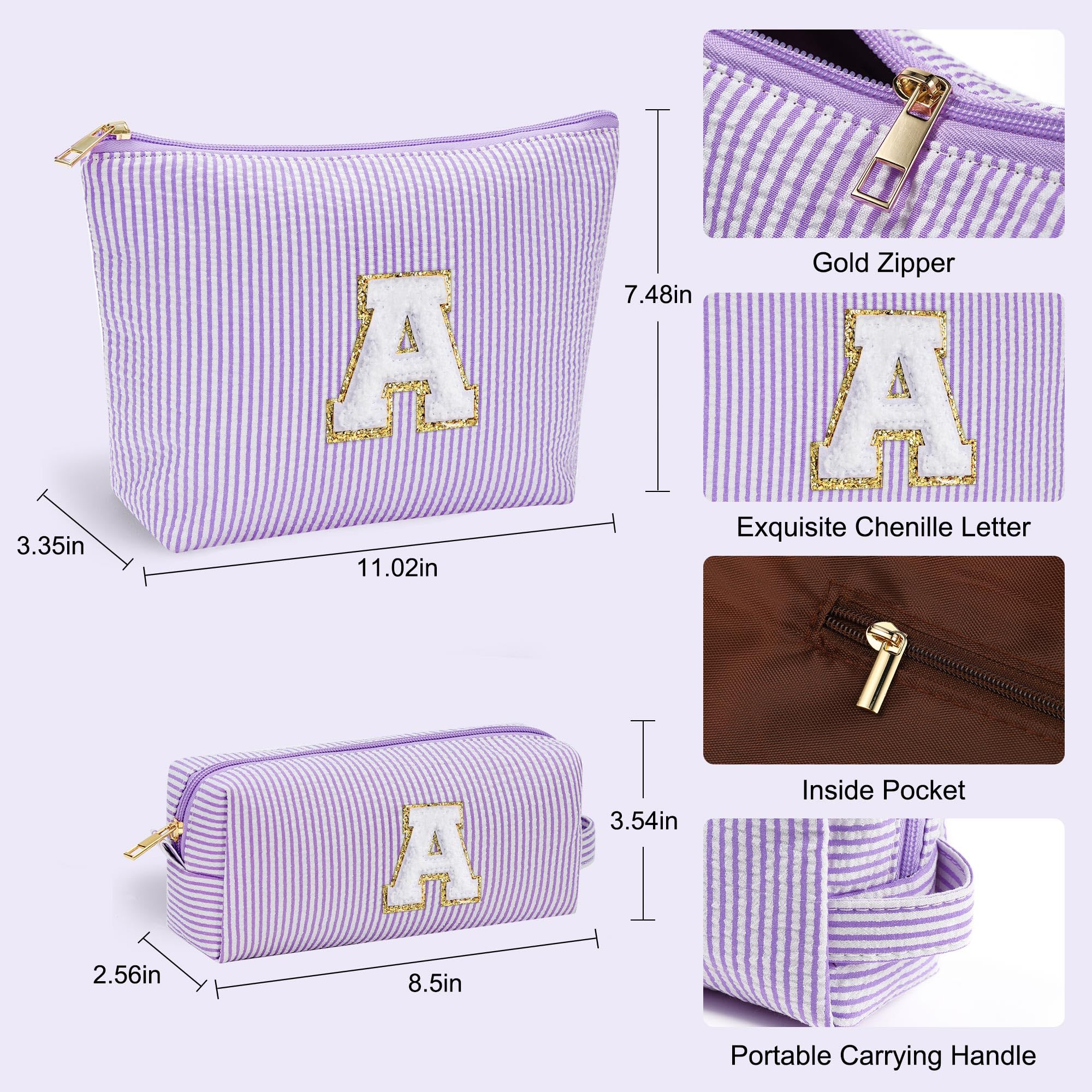 Parima Personalisierte Kosmetiktasche Muttertag - Kosmetiktasche Mädchen Make up Tasche mit Buchstaben L Personalisierte Geschenke für Frauen Freundin Mama Geschenk Muttertagsgeschenke für Mama - 4