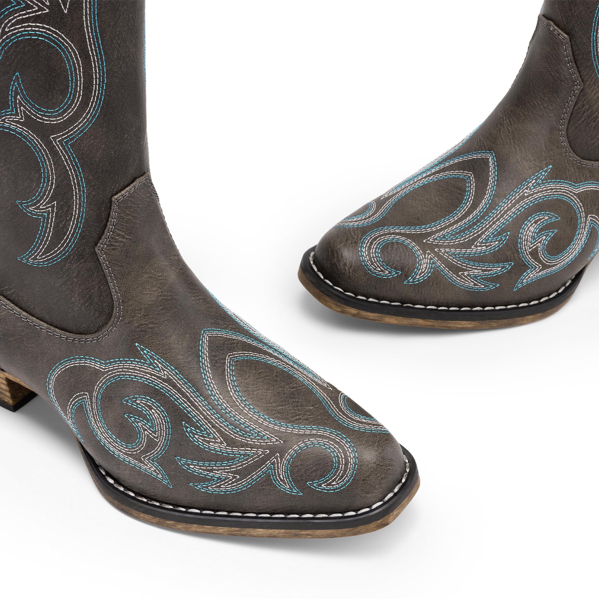 DREAM PAIRS Bottes Femme Style Western Cowgirl Confortables Bottes Cowboy Hautes Knee High avec Fermeture Éclair Latérale