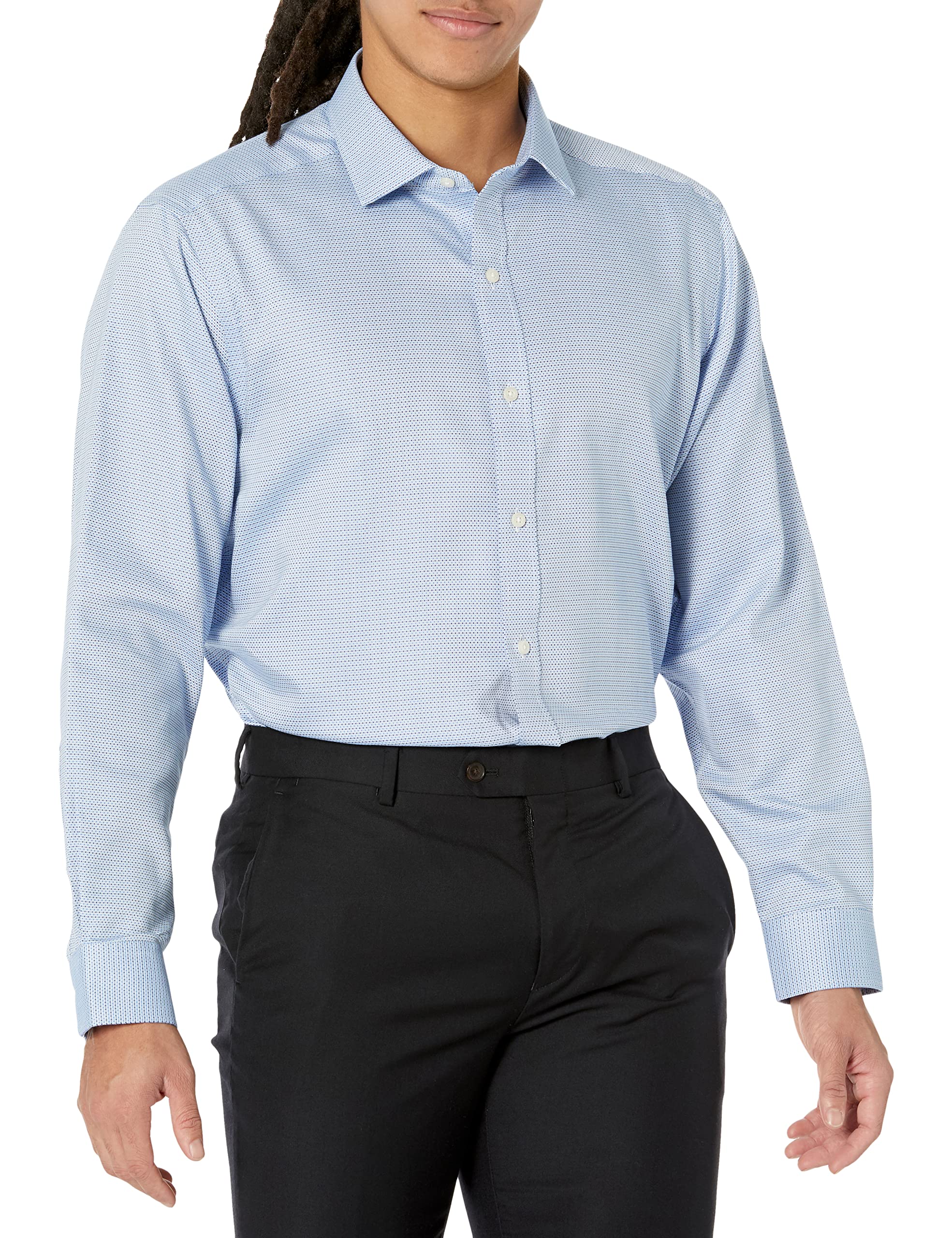 Buttoned DownMen's Tailored Fit Spread Collar Pattern Dress Shirt