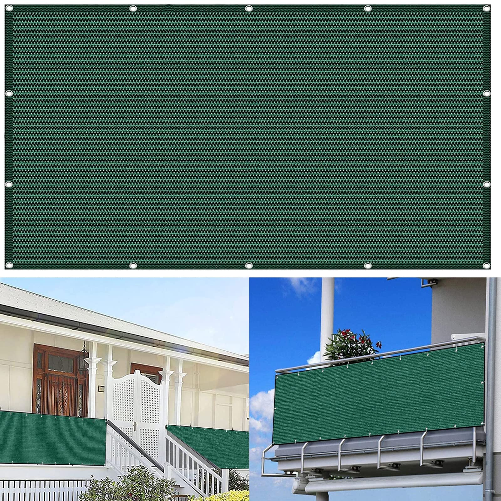 Frangivista Per Recinzione YUANZHI 85x350 Cm – Schermo Privacy In HDPE 185g/m², Protezione UV 95%, Antivento, Con Occhielli E Fascette, Verde Scuro