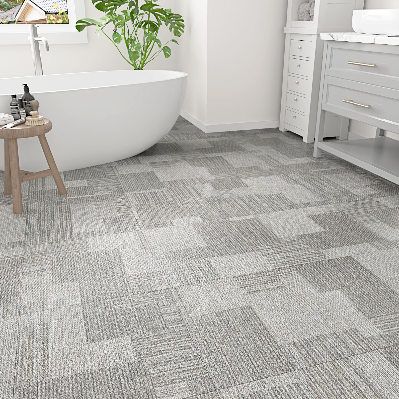 Piastrelle per pavimenti da bagno, 30 pezzi, per pavimenti in linoleum, impermeabili, per pavimenti, 30 pezzi