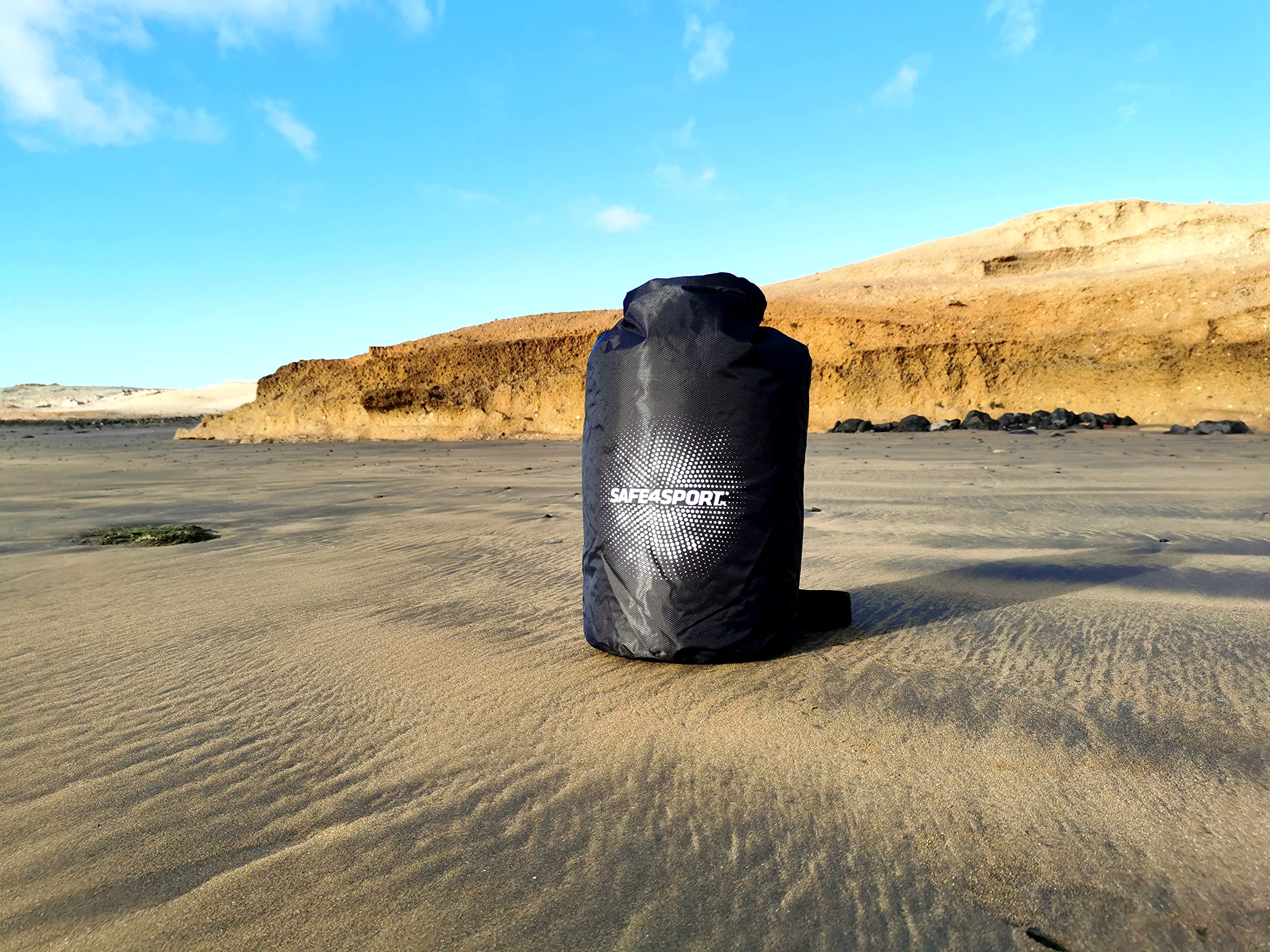 SAFE4SPORT dry bag 30L nero - sacca da kayak leggera - sacca da spiaggia - sacca impermeabile
