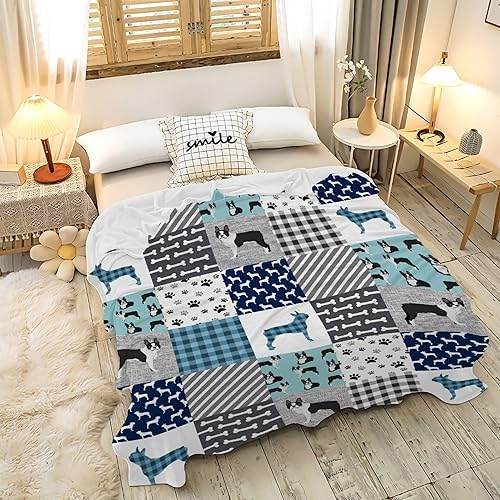 Miniatura 4 de Manta negra de bulldog francés, cálida, ligera, suave, acogedora, cálida para decoración del hogar, sofá, cama, día de San Valentín, Pascua, 60 x 80