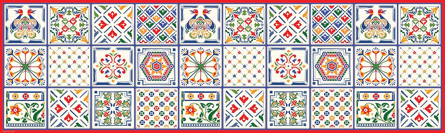 Heat Resistant Table Runner Trivet 39 x 12 Inch Protects Dining Table and Countertop from Heat and Scratch. Unique Design by an European Artist. Scandinavian 7296